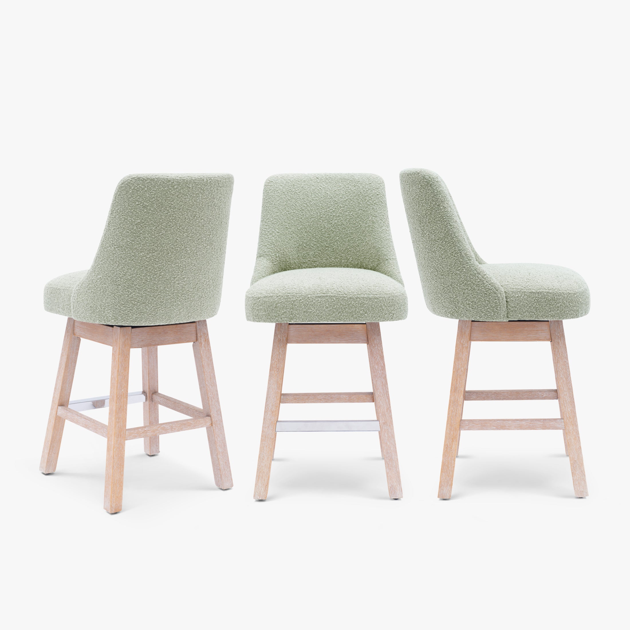 Amélie 26" Upholstered Swivel Counter Height Bar Stools (Set of 3)