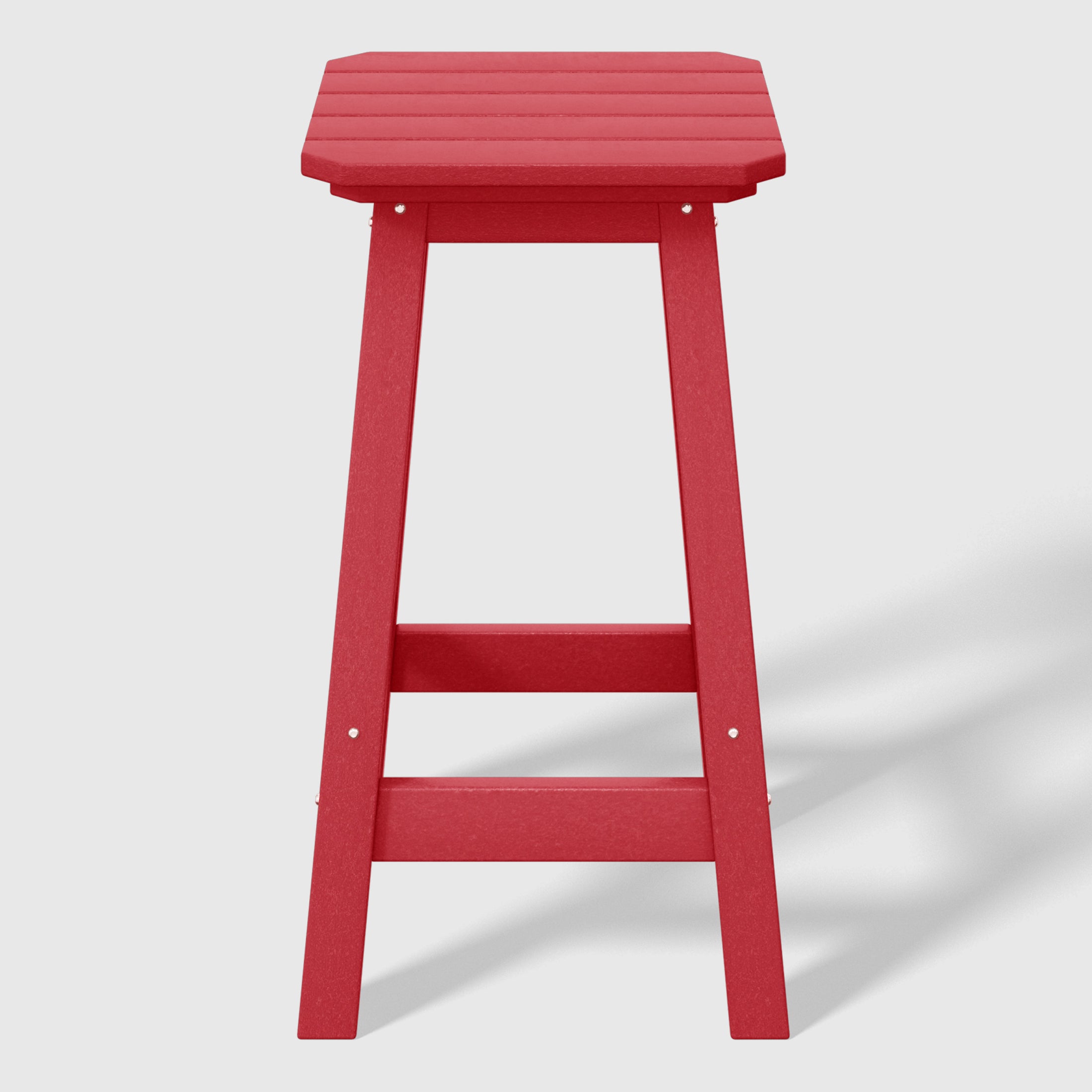 Paradise 24" HDPE Outdoor Patio Counter High Backless Square Bar Stools Set of 2