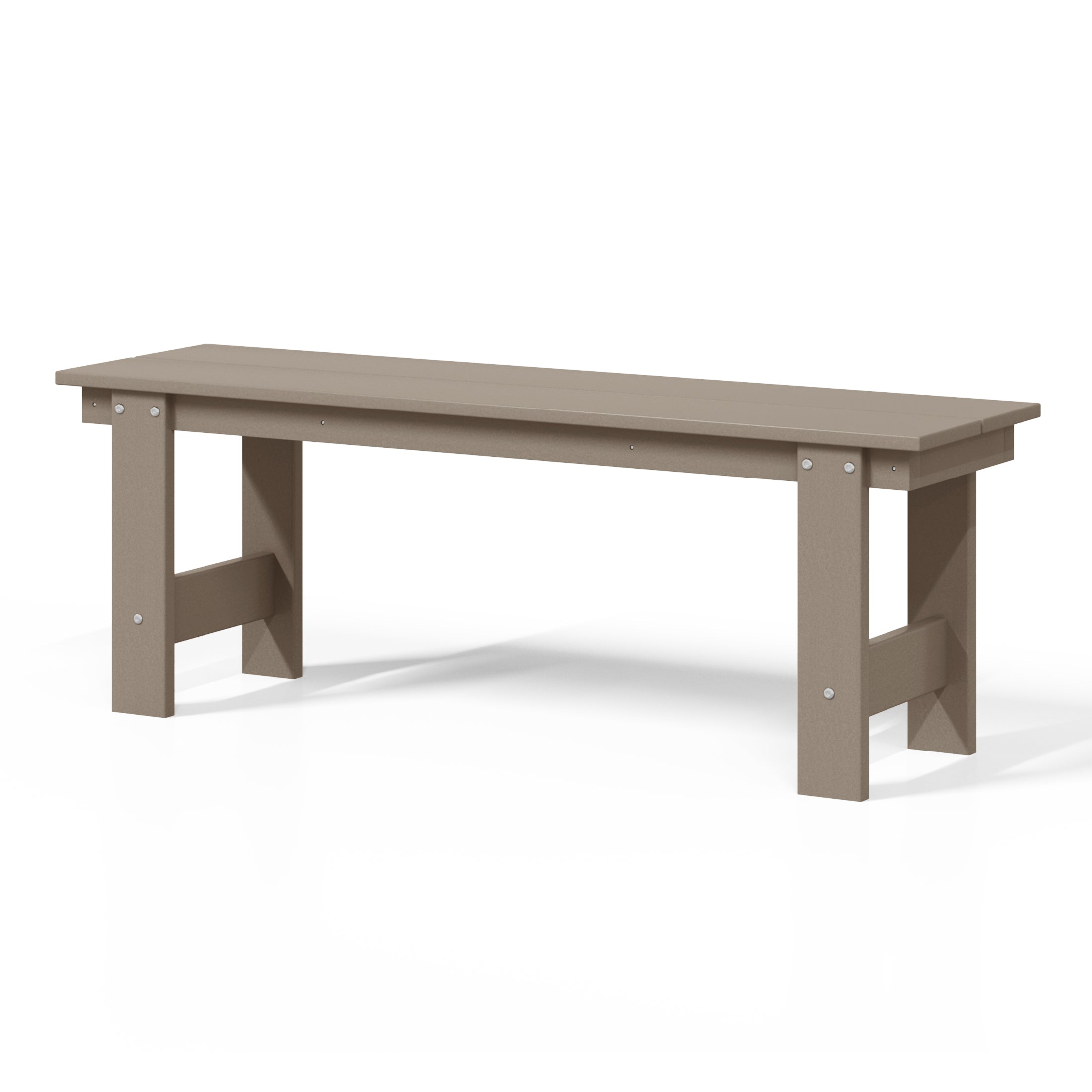 Palms Outdoor HDPE 48" Modern Backless Patio Bench