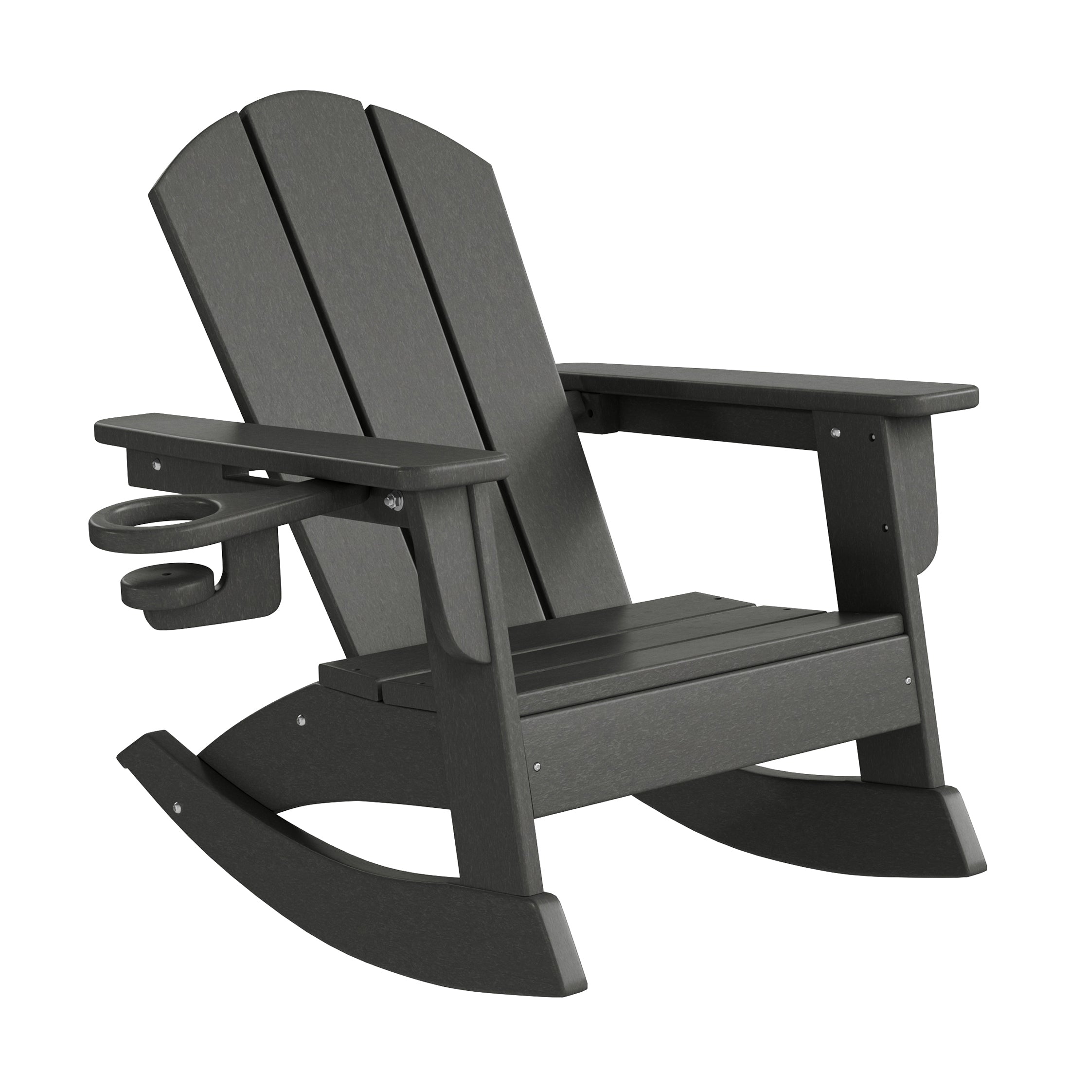 Paradise Outdoor HDPE Plastic Preschool Toddler Classic Adirondack Rocking Chairs (Set of 2)