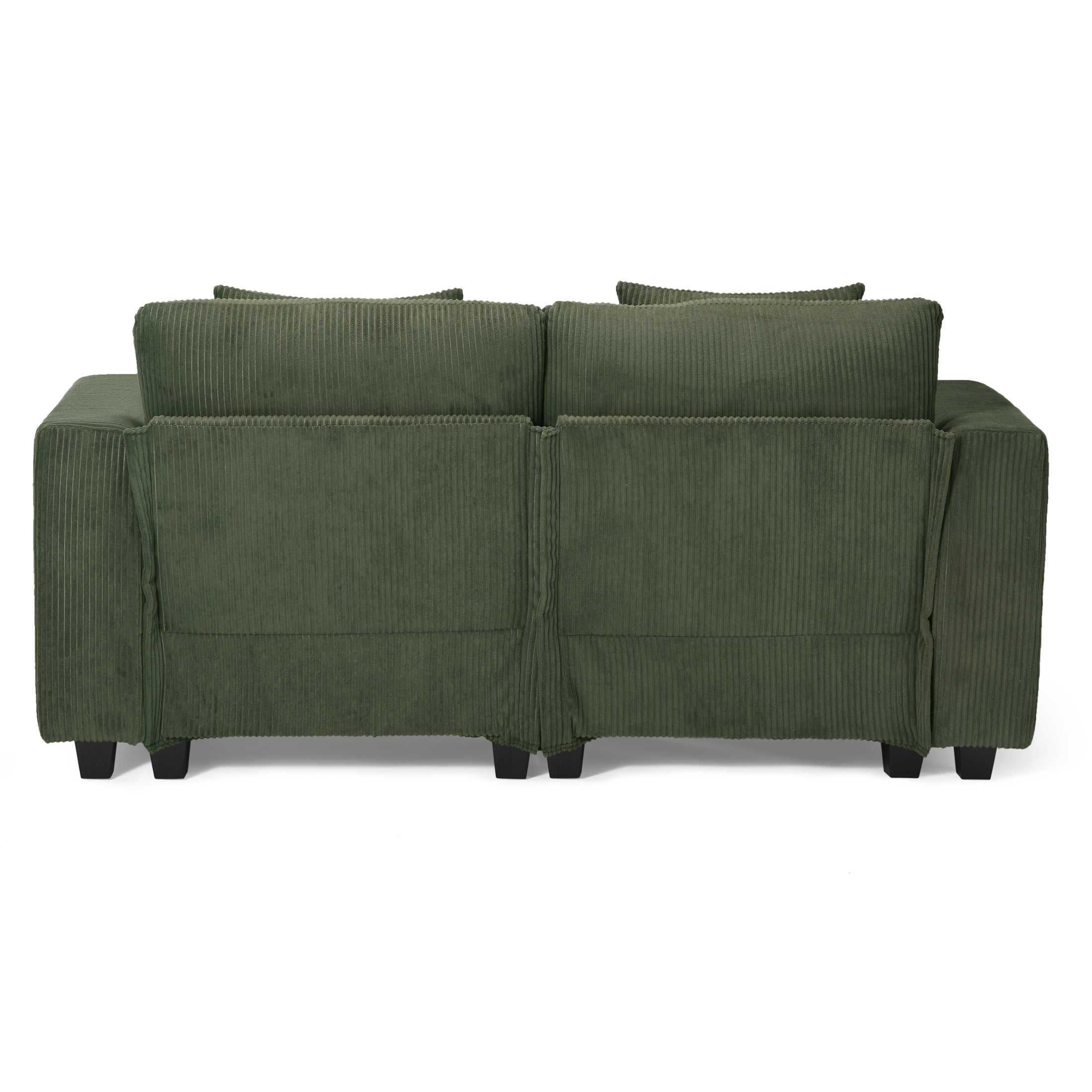 Ava 70" Modular Corduroy Loveseat Sofa With USB/Type-C Ports and Side Pockets