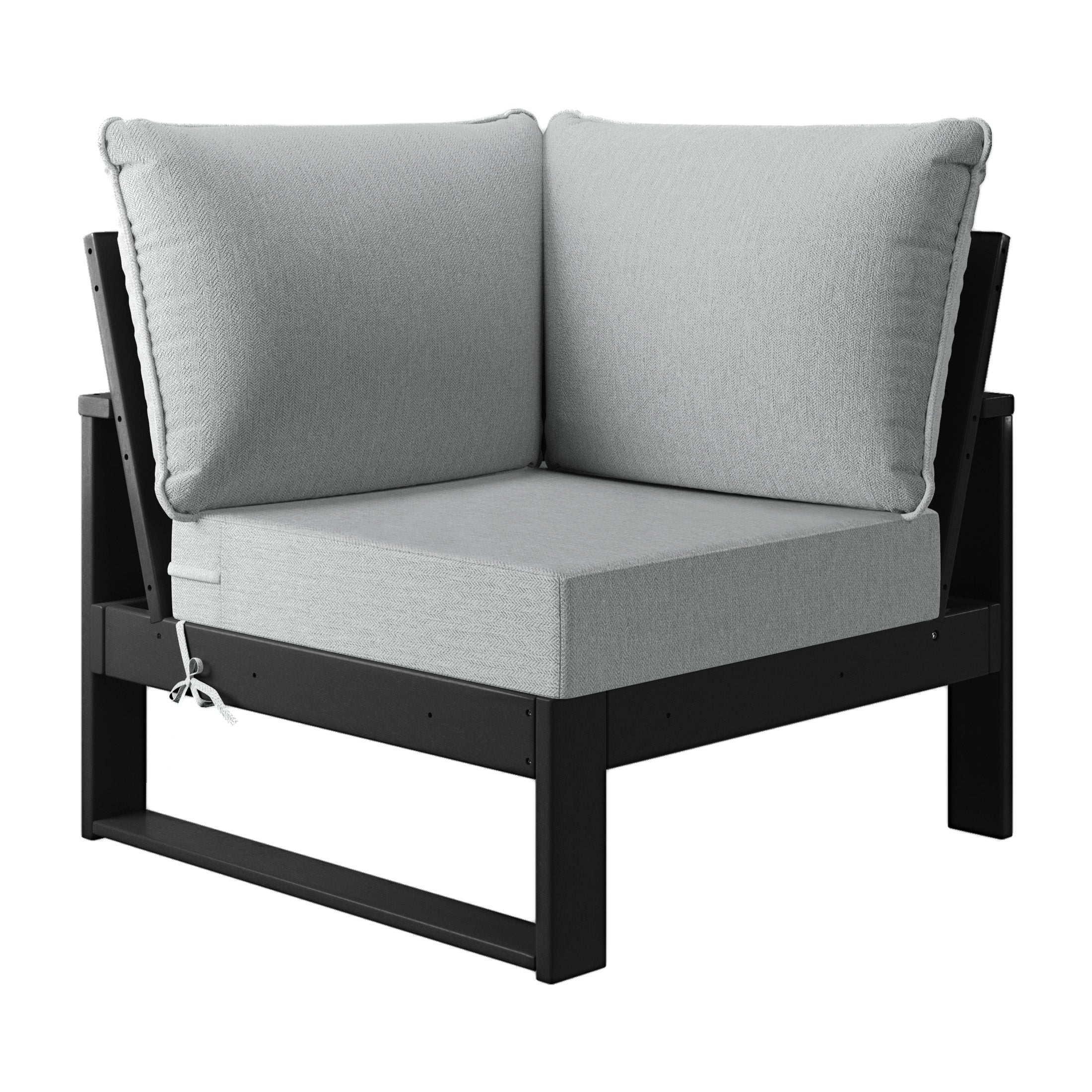 Rockaway Outdoor 4-Piece HDPE L-Shaped Modular Patio Sofa Furniture Set