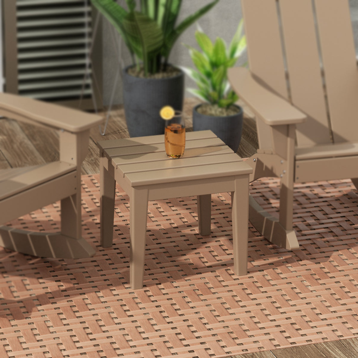Palms Outdoor Patio Modern Adirondack Side Table