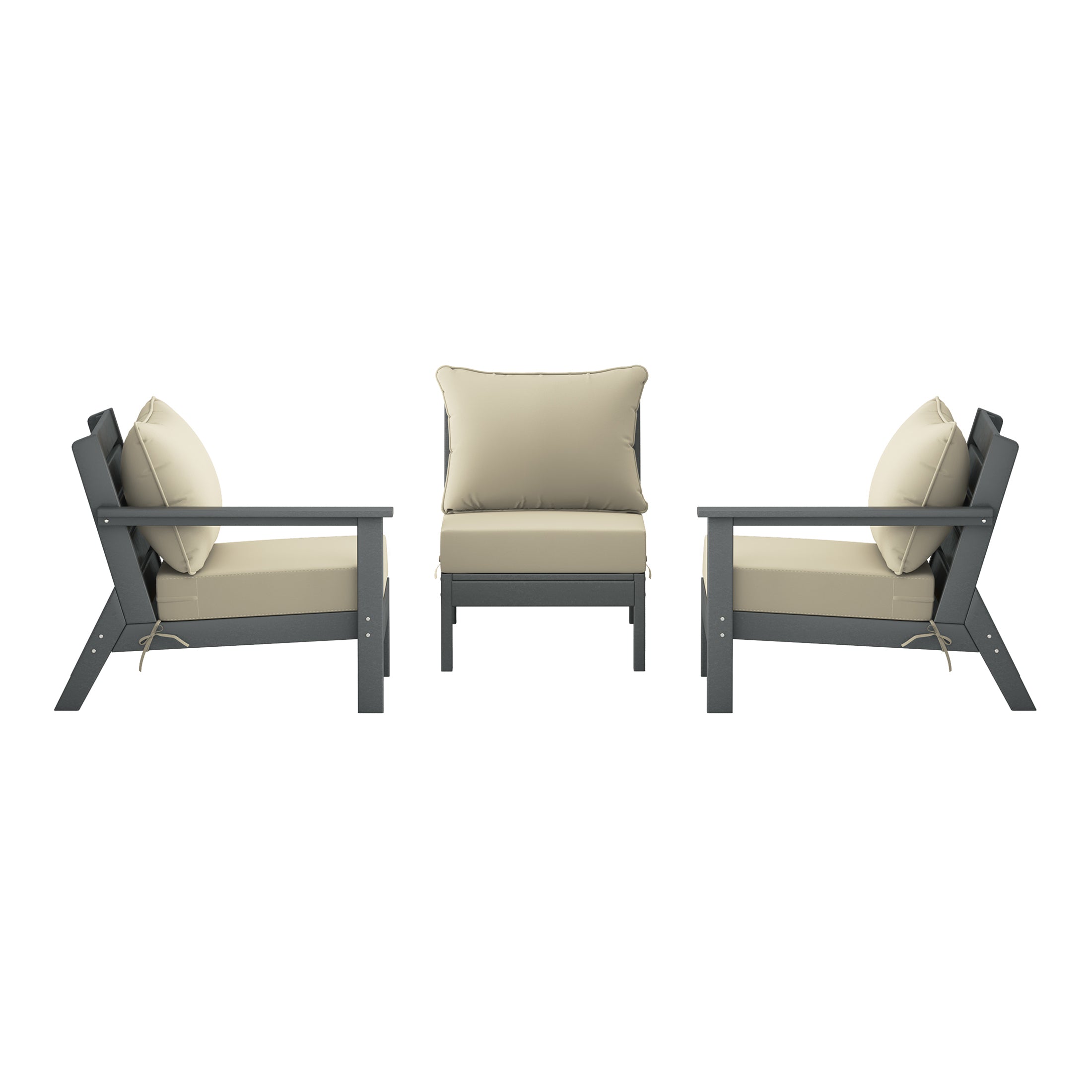 Portsmouth Outdoor Patio HDPE Sectional Sofa with Patio Cushions