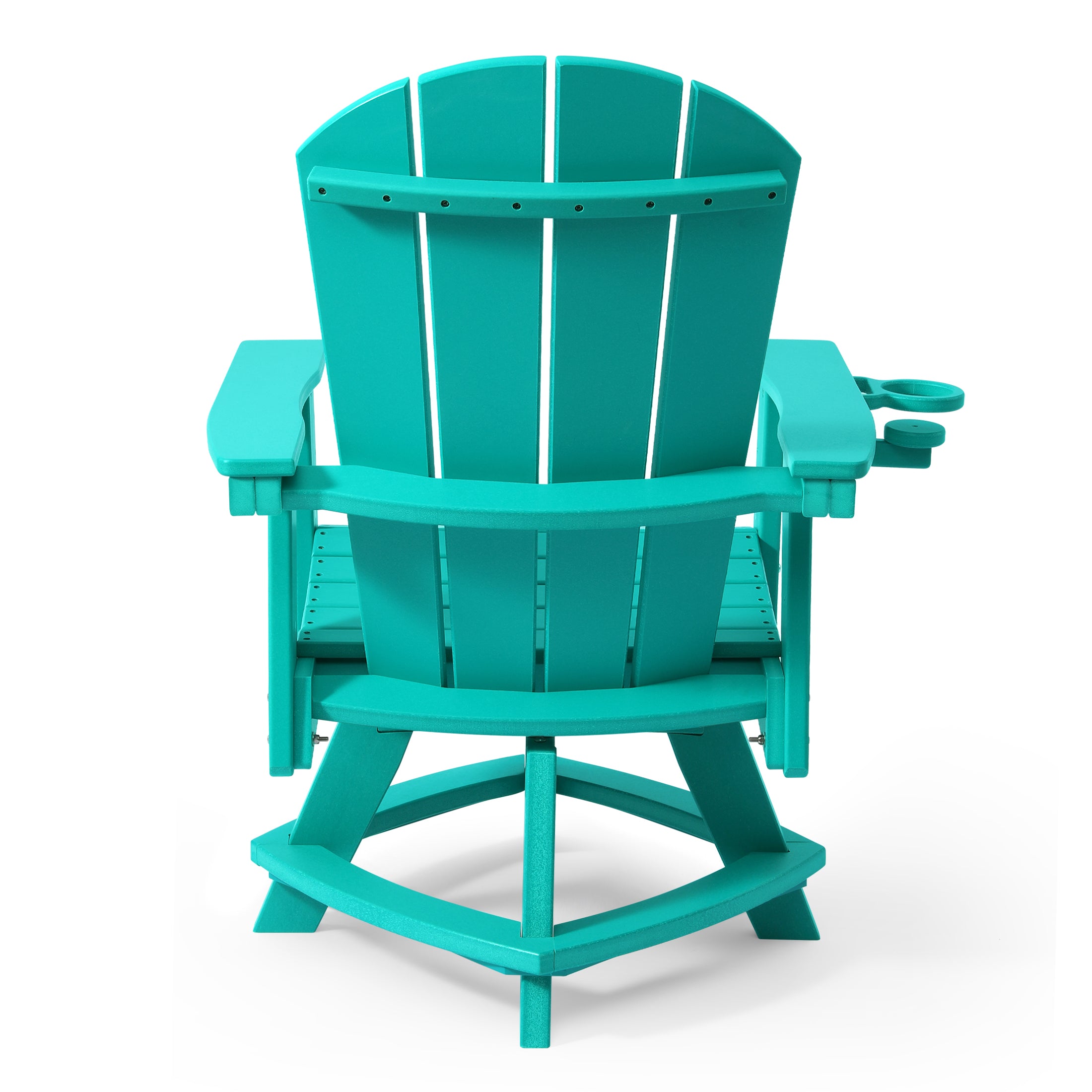 Paradise Outdoor HDPE Swivel Adirondack Patio Dining Chair With Cup Holder