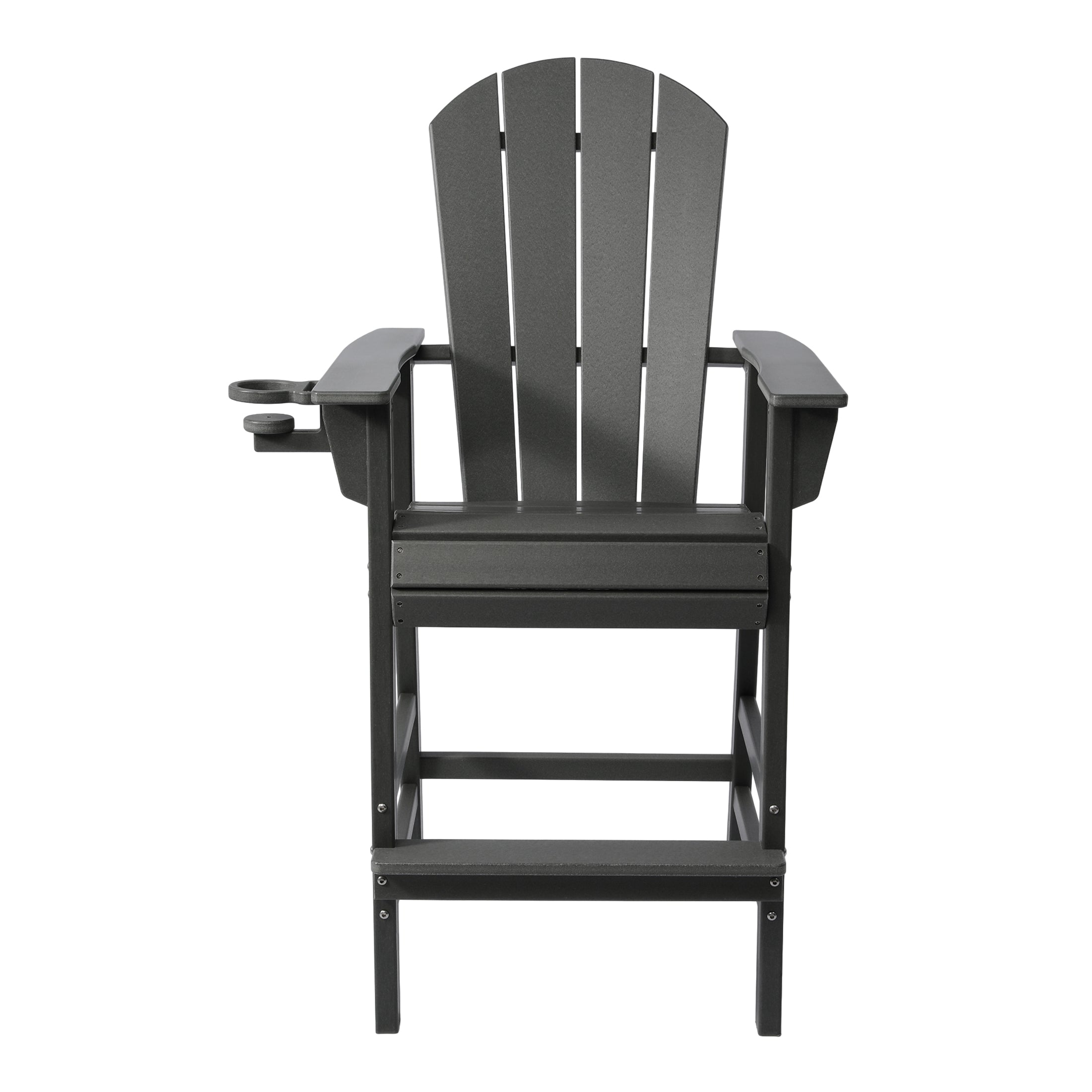 Paradise Outdoor HDPE Tall Adirondack Bar Height Chair With Cup Holder