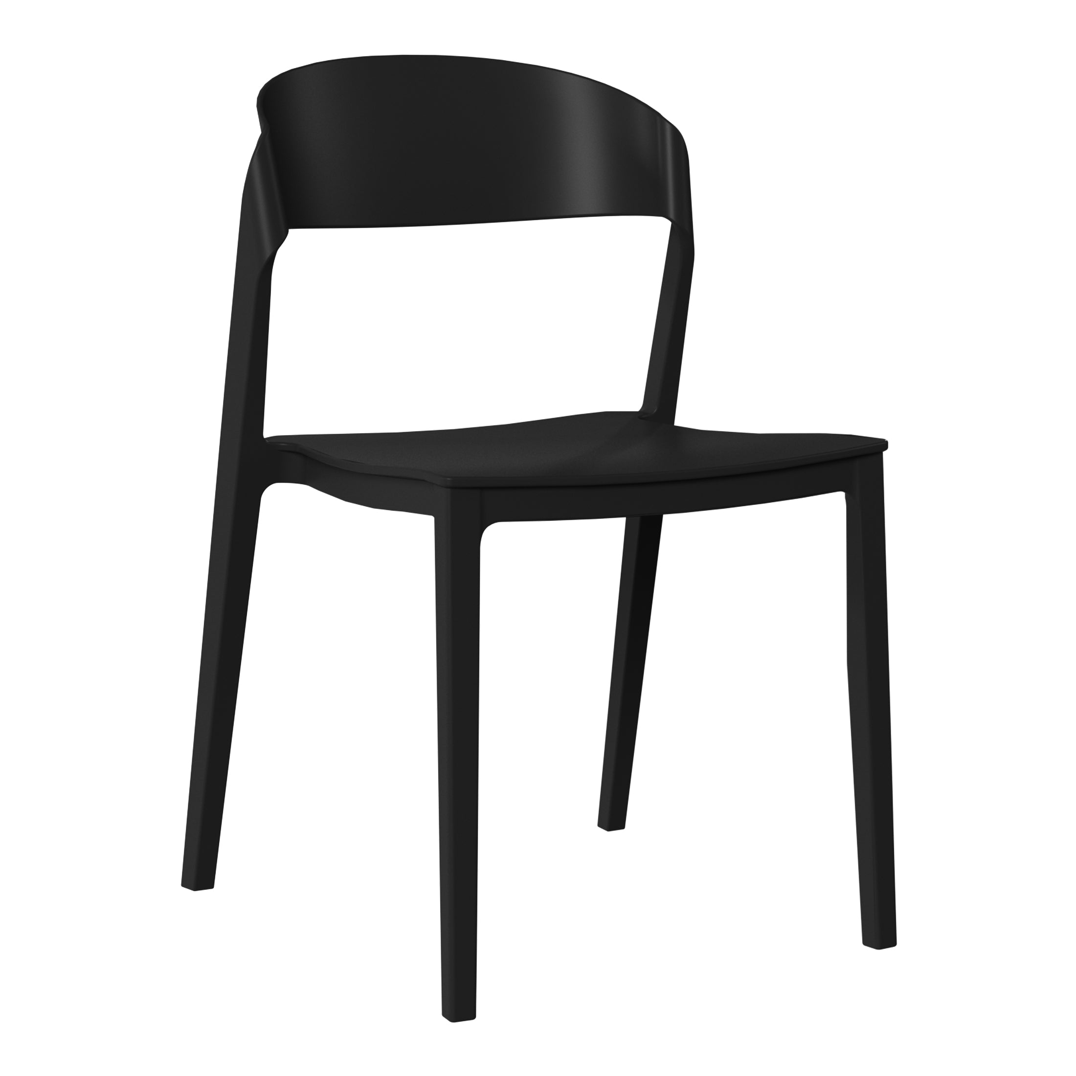 Sunshine Outdoor Modern Stackable Plastic Patio Bistro Dining Side Chairs (Set of 2)