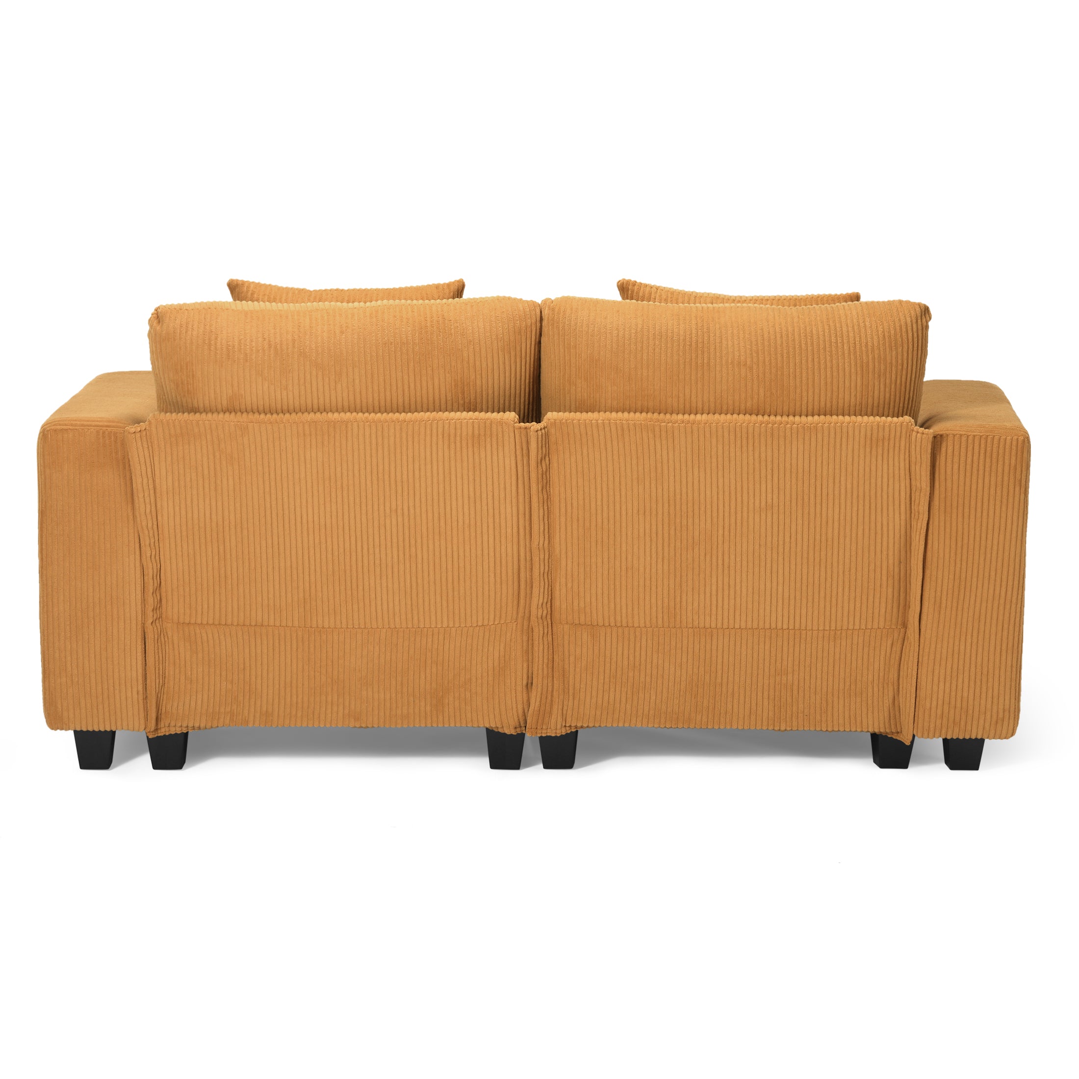 Ava 70" Modular Corduroy Loveseat Sofa With USB/Type-C Ports and Side Pockets