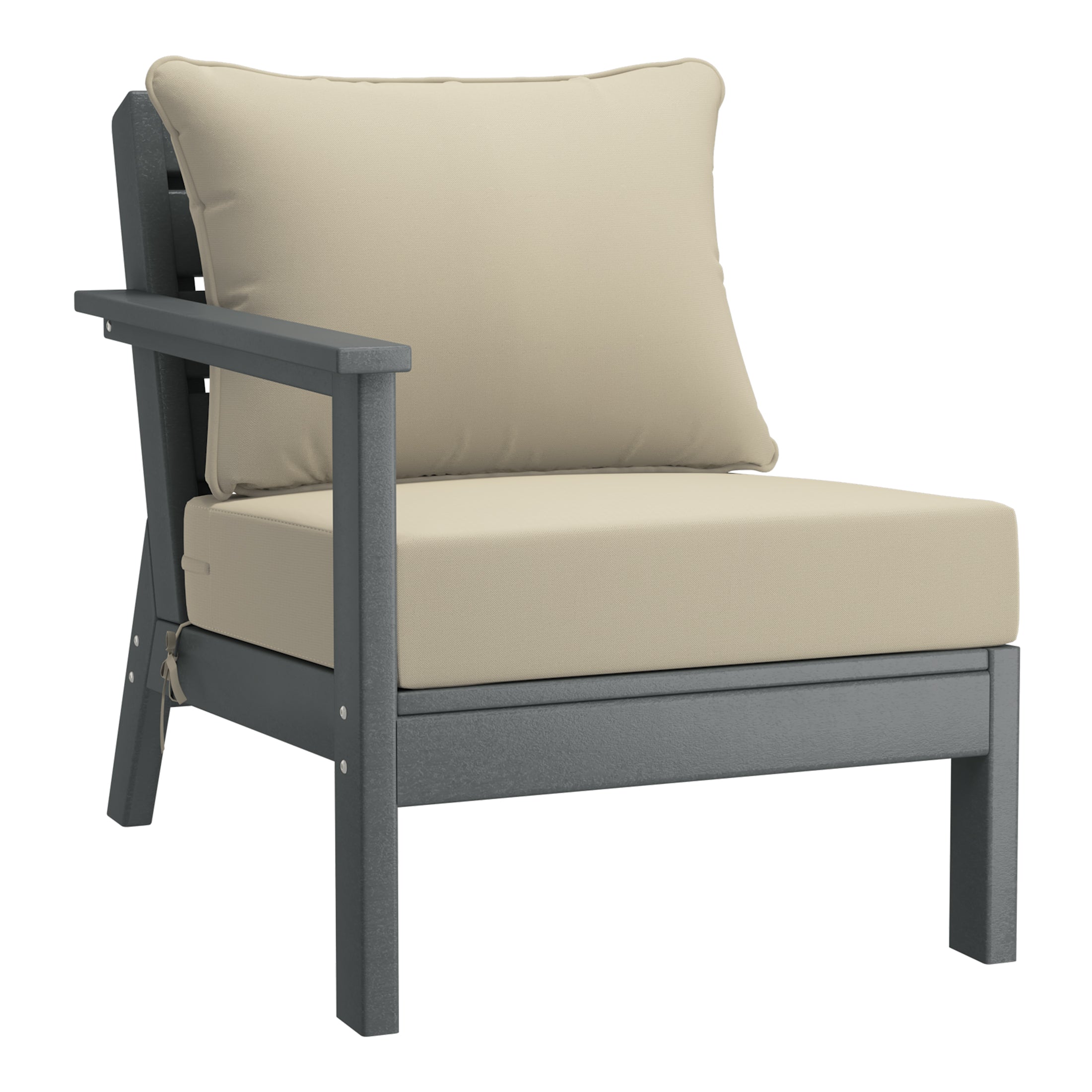 Portsmouth Outdoor Patio HDPE Sectional Sofa with Patio Cushions