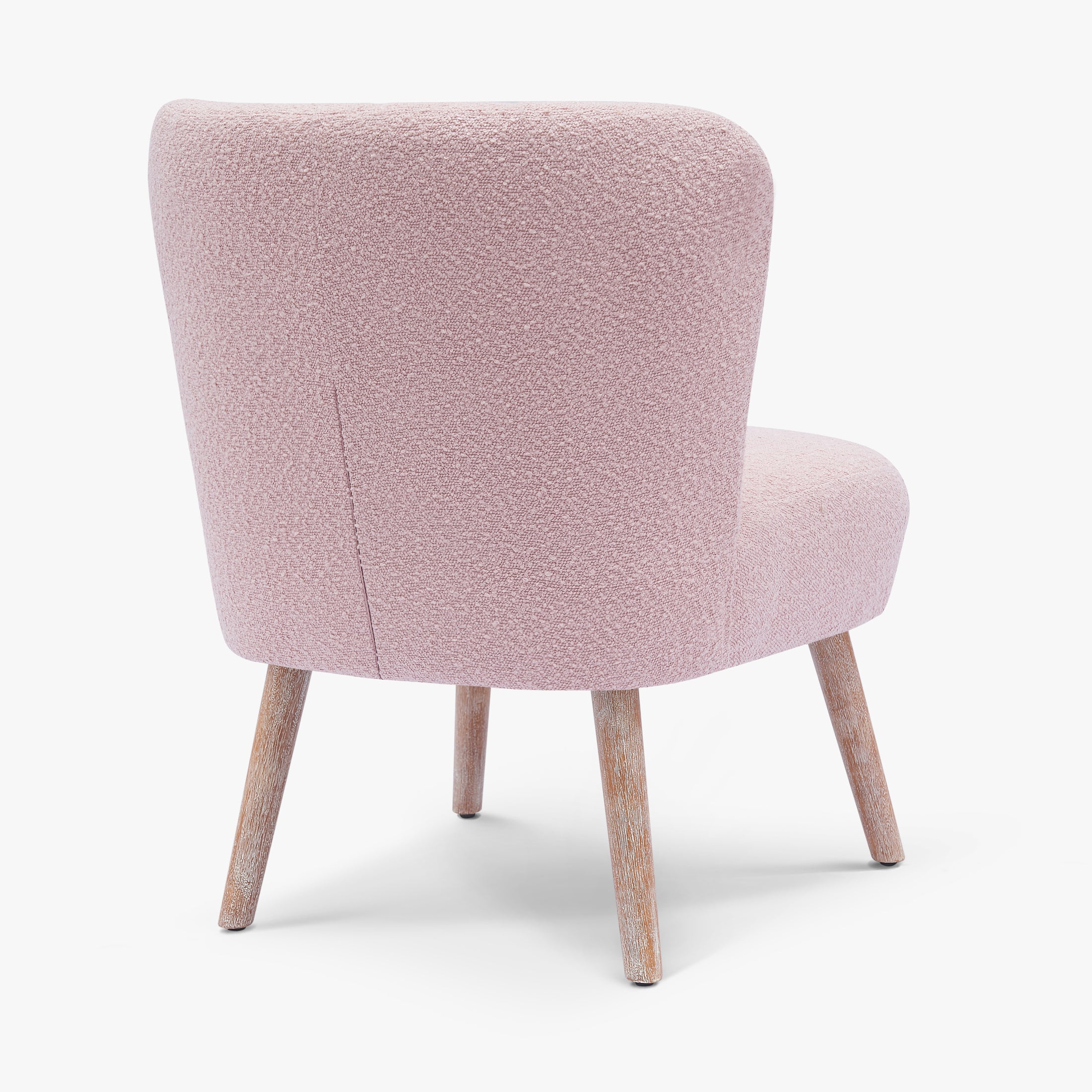Amélie Mid-Century Boucle Accent Chair with Ottoman Foot Stool Set