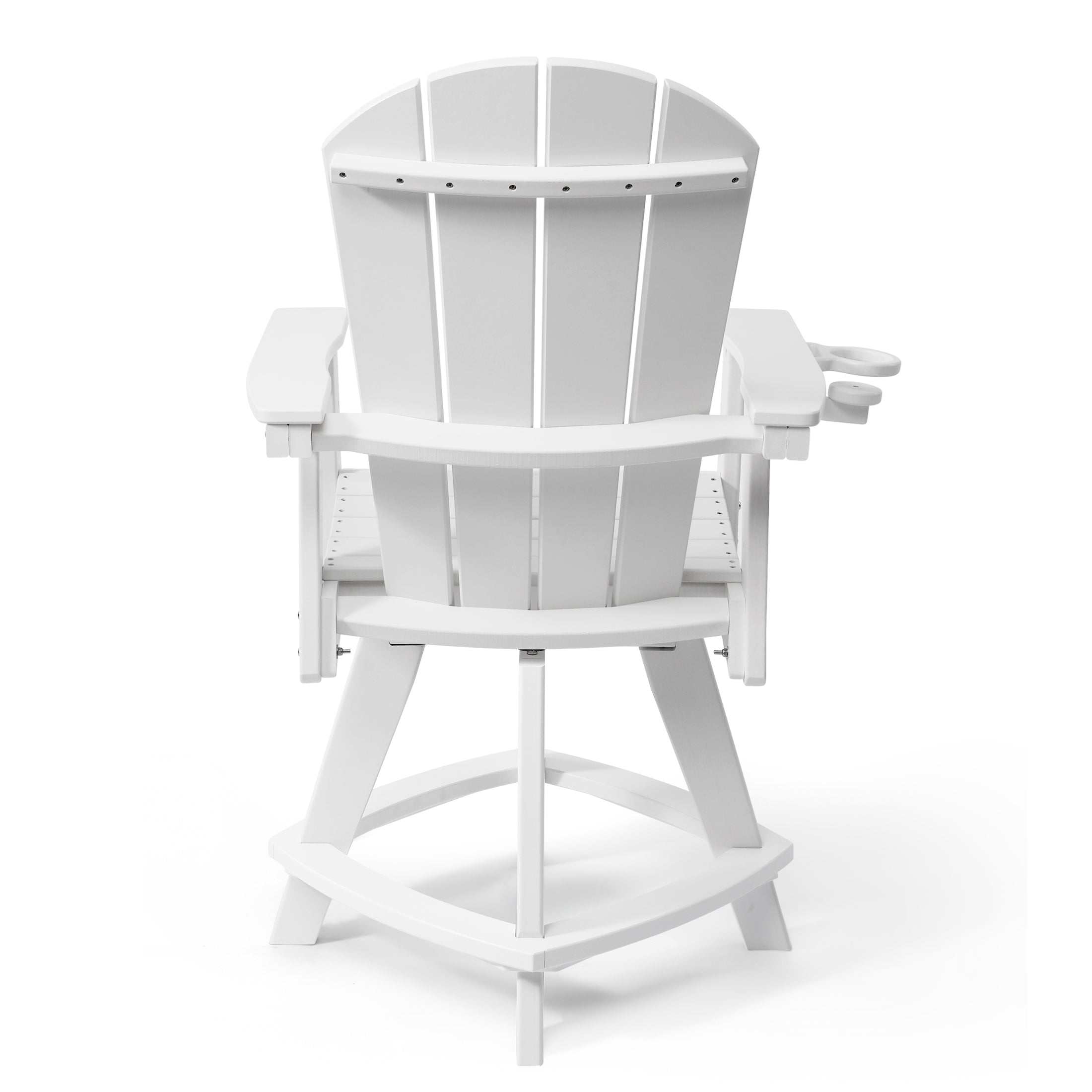 Paradise Outdoor HDPE Adirondack Swivel Counter Height Bar Chair With Cup Holder