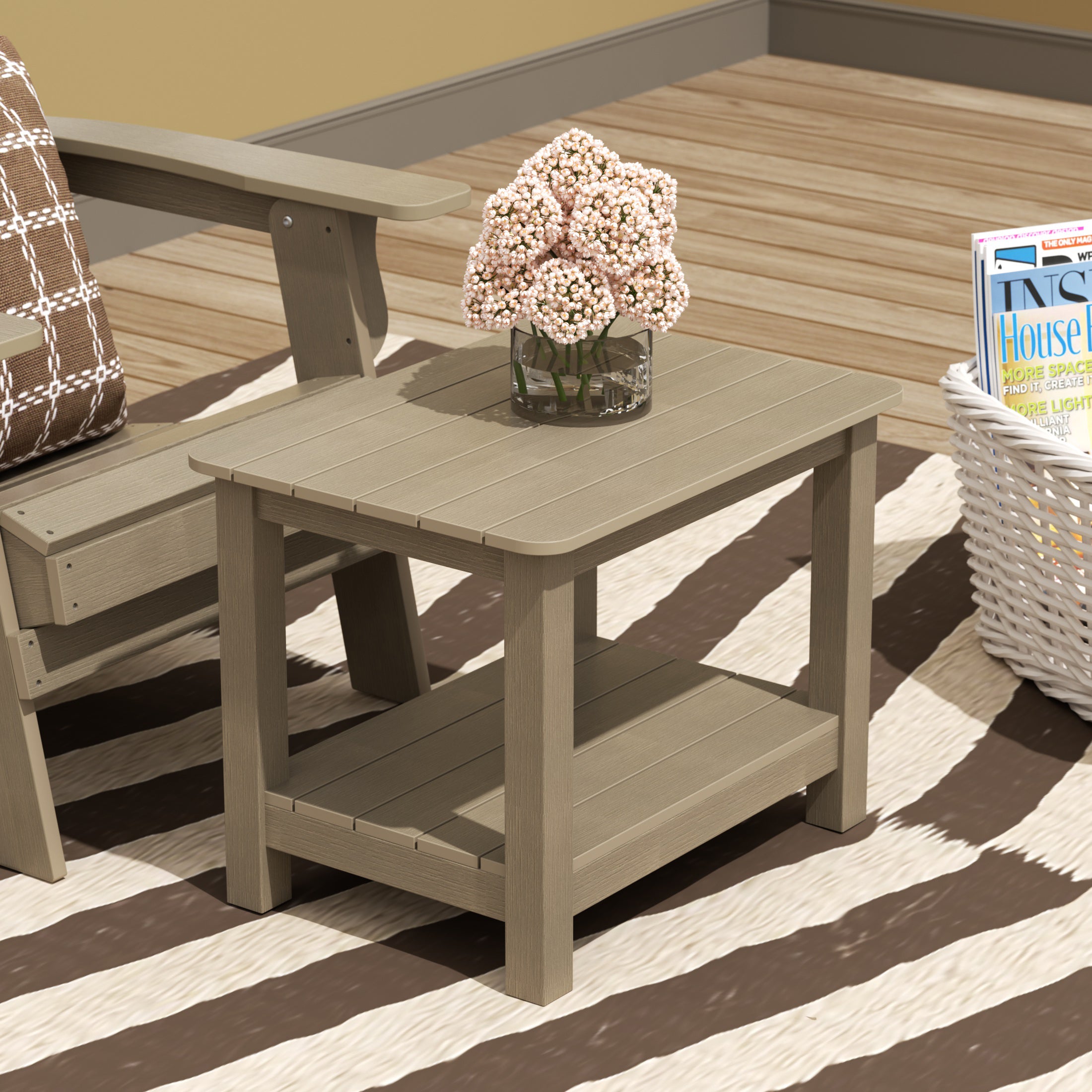 Florence Outdoor Patio All-weather Modern Side Table