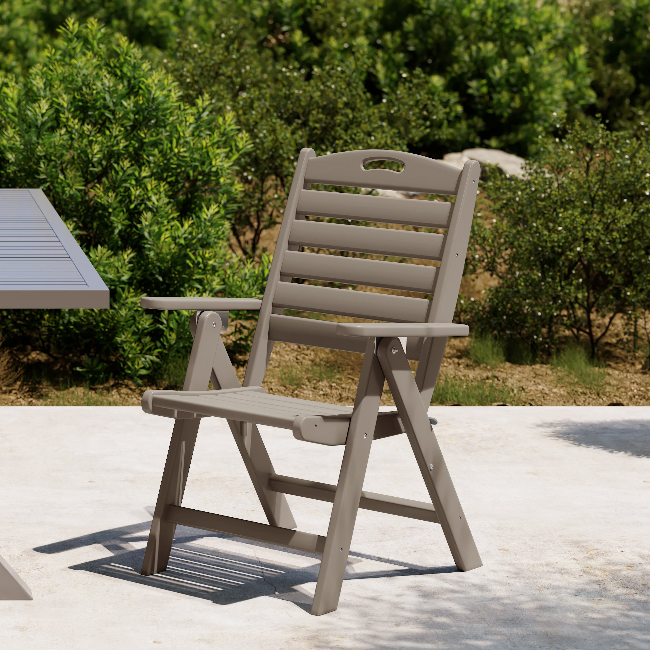 Paradise HDPE Adjustable Highback Folding Patio Dining Chair