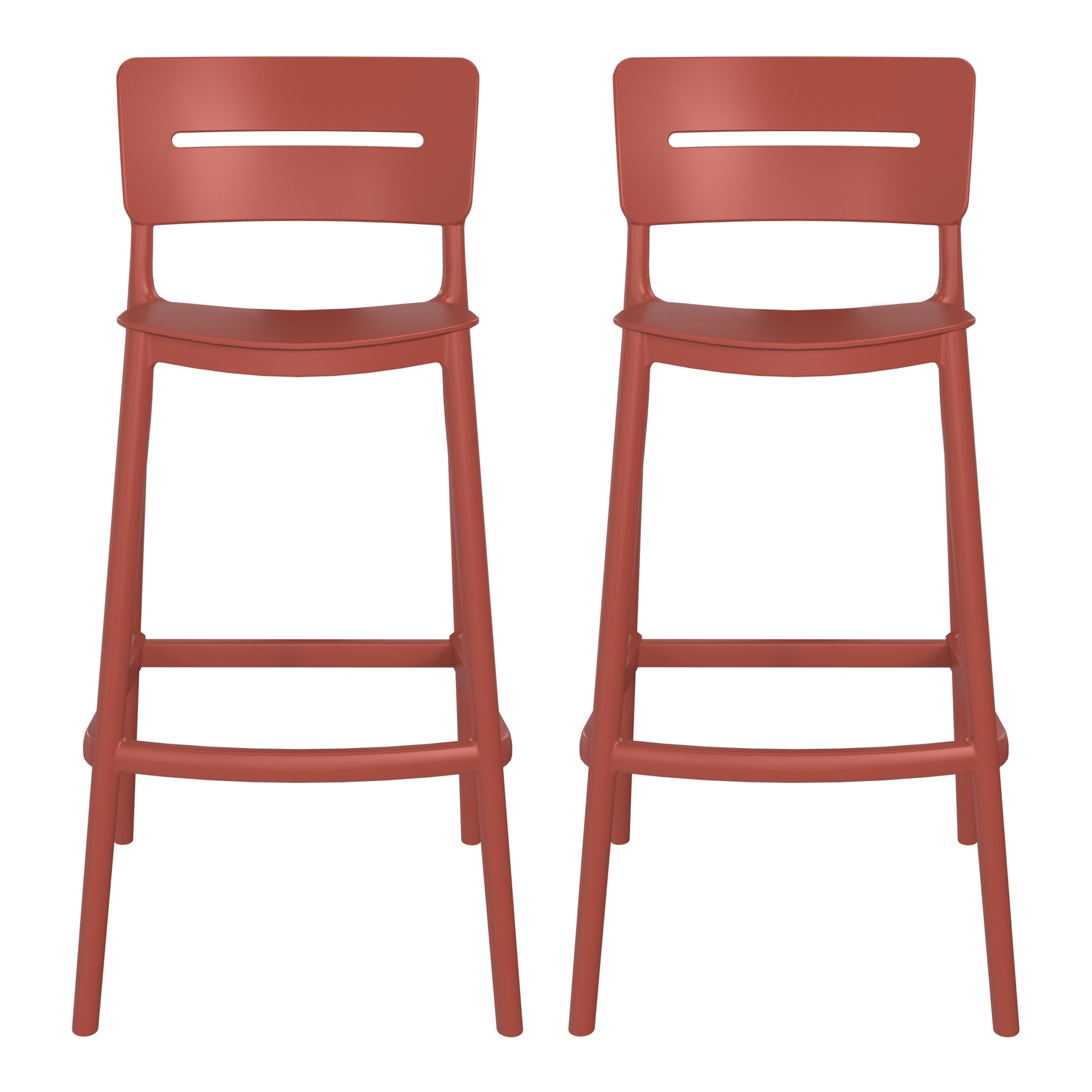 Sunshine Stackable Polypropylene Resin Plastic Outdoor Patio Bar Stools (Set of 2)