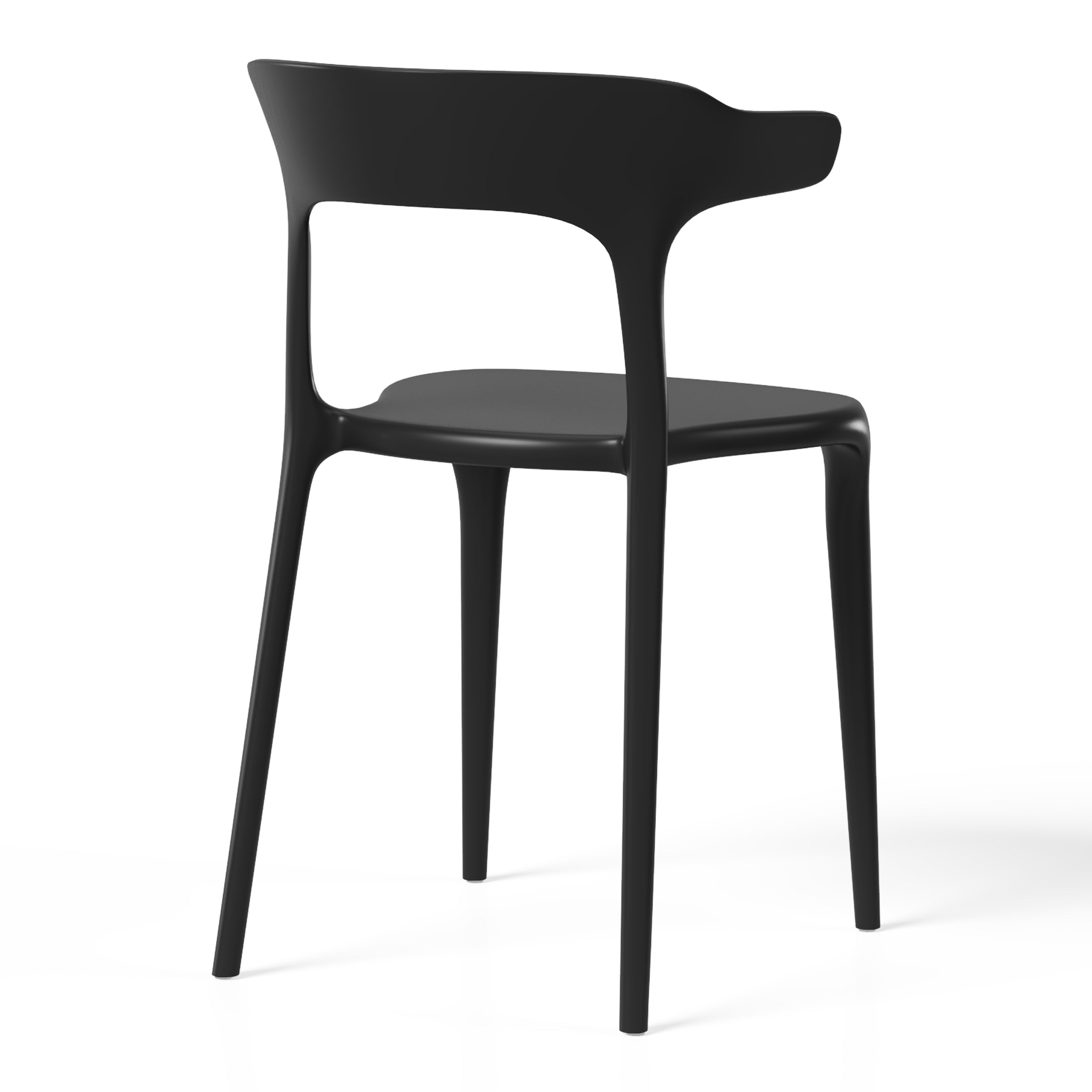 Sunshine Modern Stackable Resin Plastic Patio Dining Chair (Set of 4)