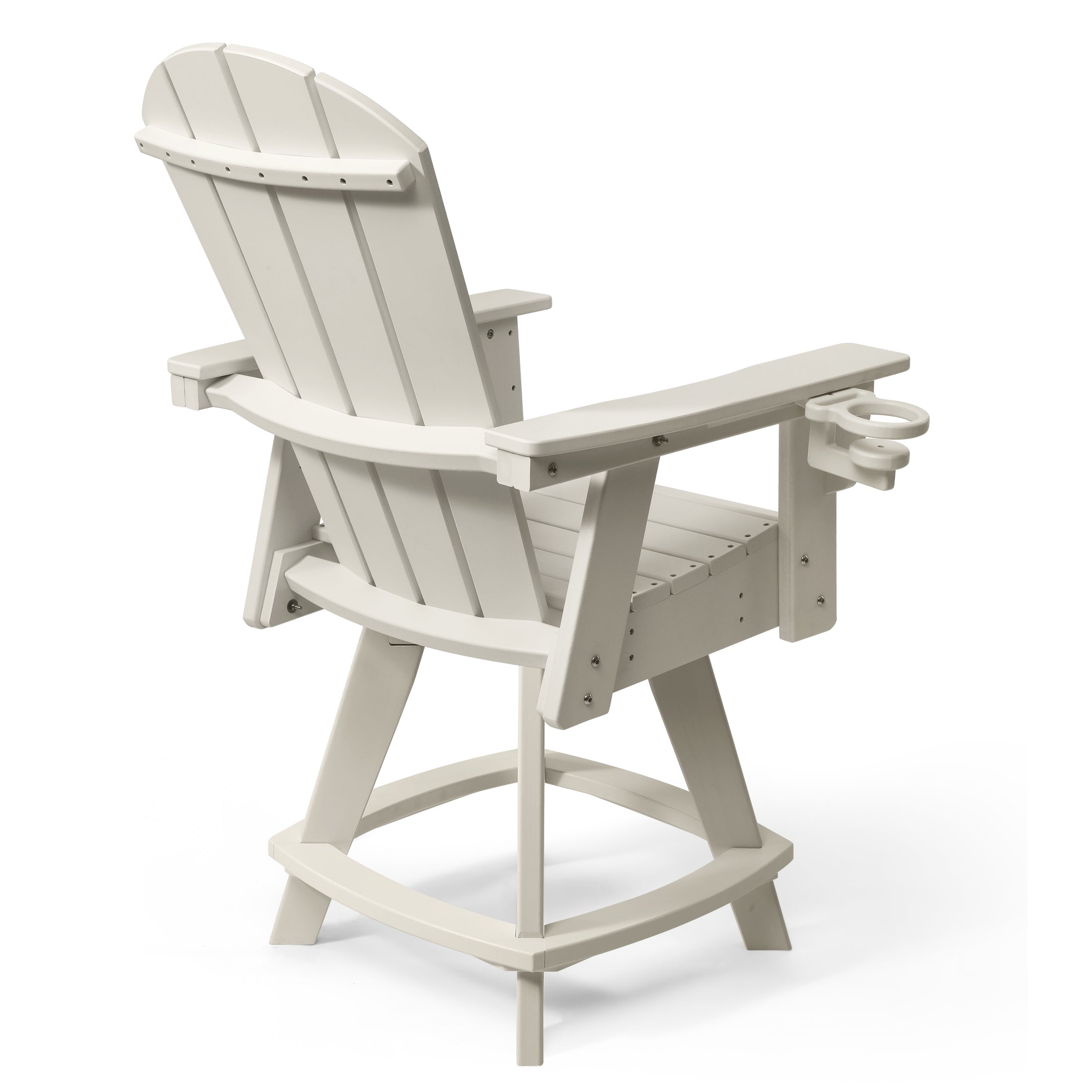 Paradise Outdoor HDPE Adirondack Swivel Counter Height Bar Chair With Cup Holder