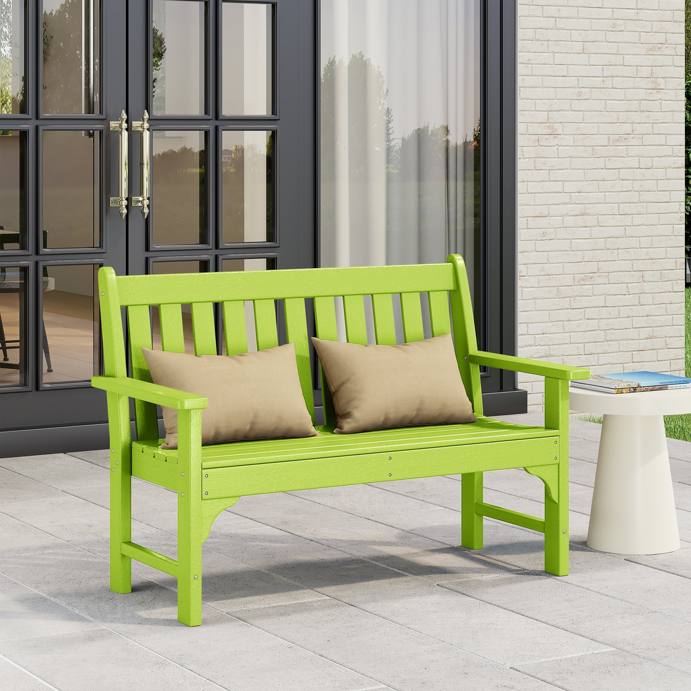 Paradise Outdoor 2-Person All-Weather HDPE Front Porch Garden Bench