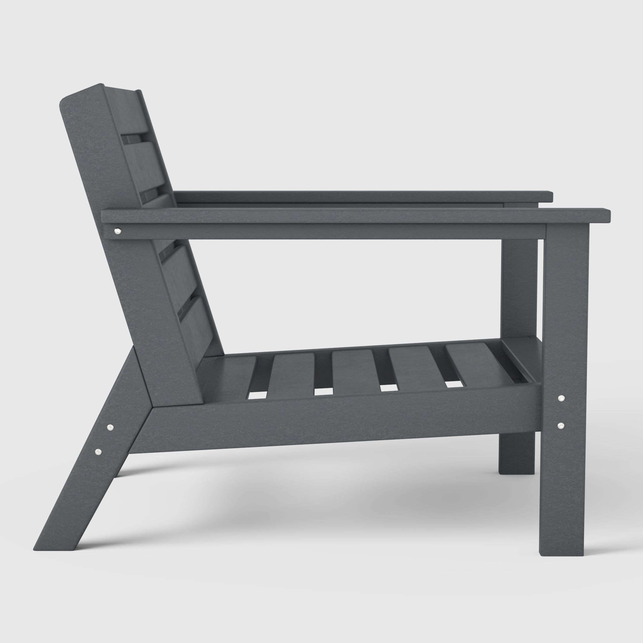 Portsmouth Outdoor Modern HDPE Patio Club Chair with Deep Seat Cushions