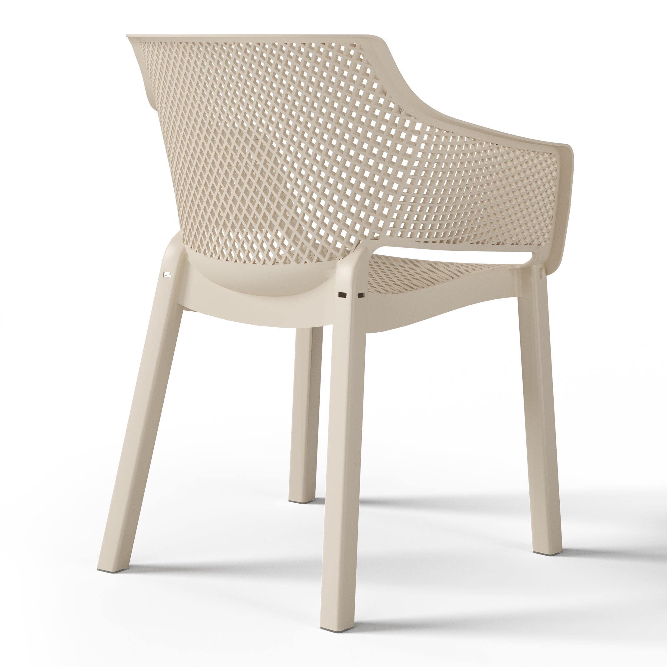 Sunshine Outdoor Modern Stackable Plastic Resin Patio Dining Armchair (Set of 4)
