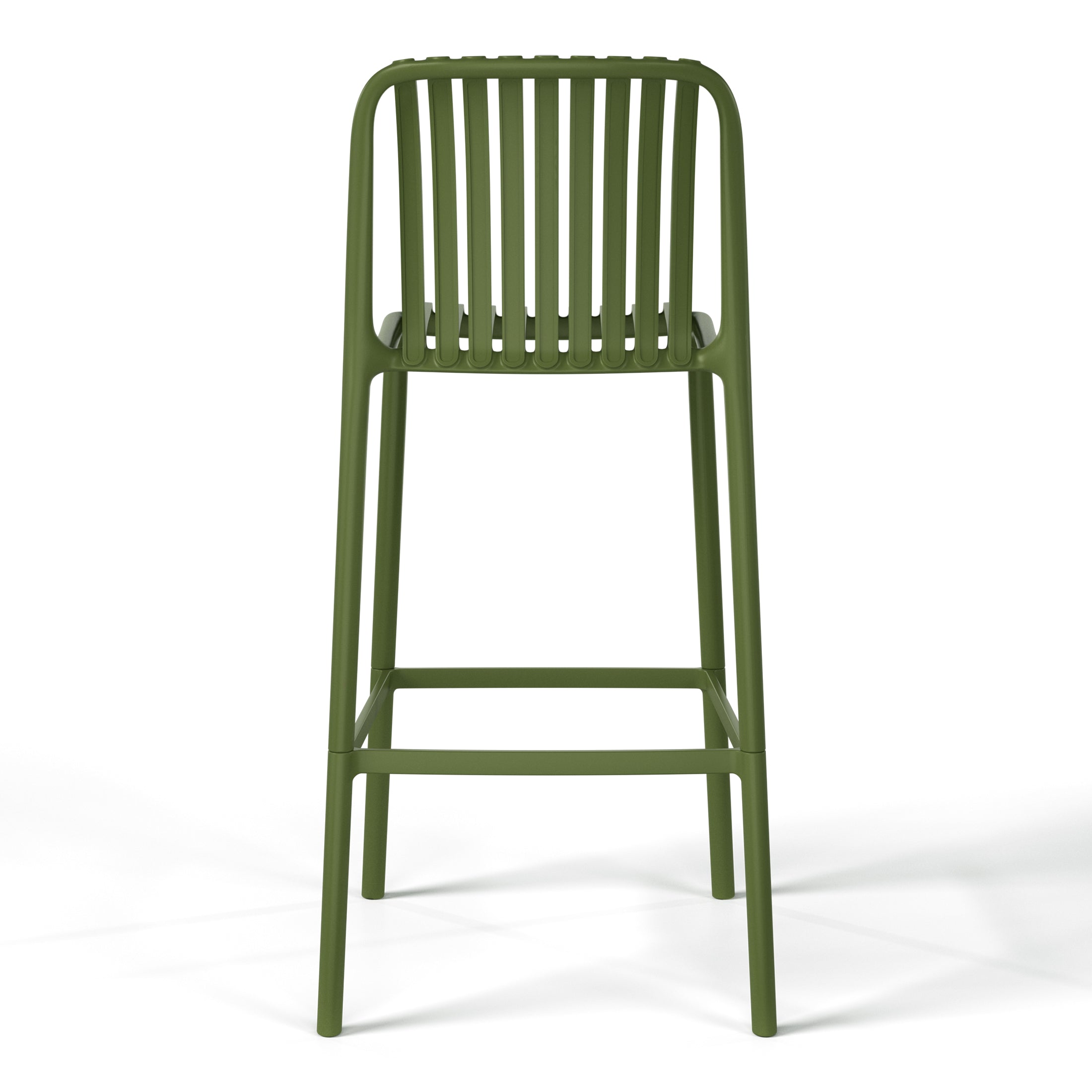 Sunshine 29.5" Outdoor Modern Polypropylene Plastic Patio Bar Height Stools (Set of 2)