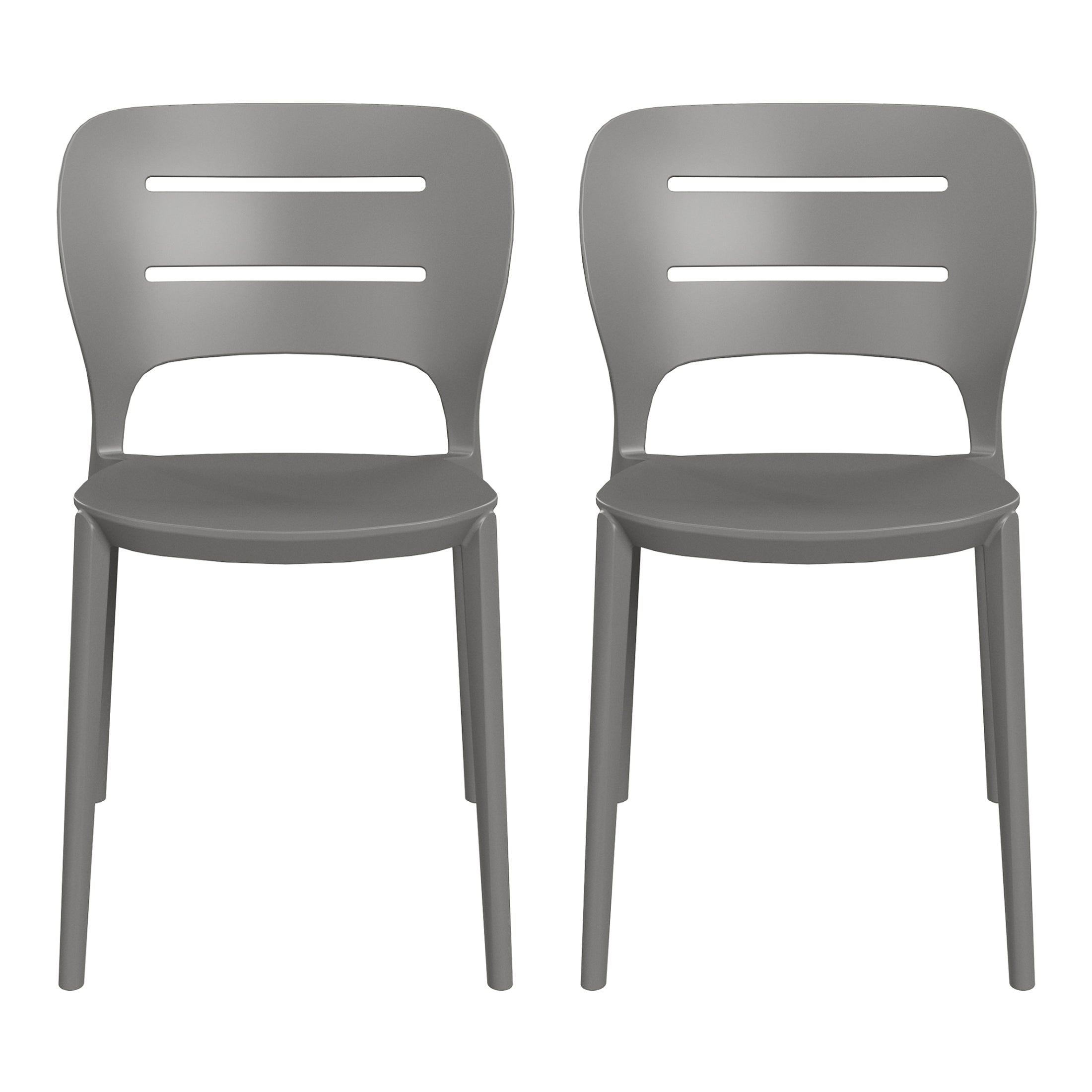 Sunshine Outdoor Modern Stackable Plastic Patio Dining Side Chairs (Set of 2)