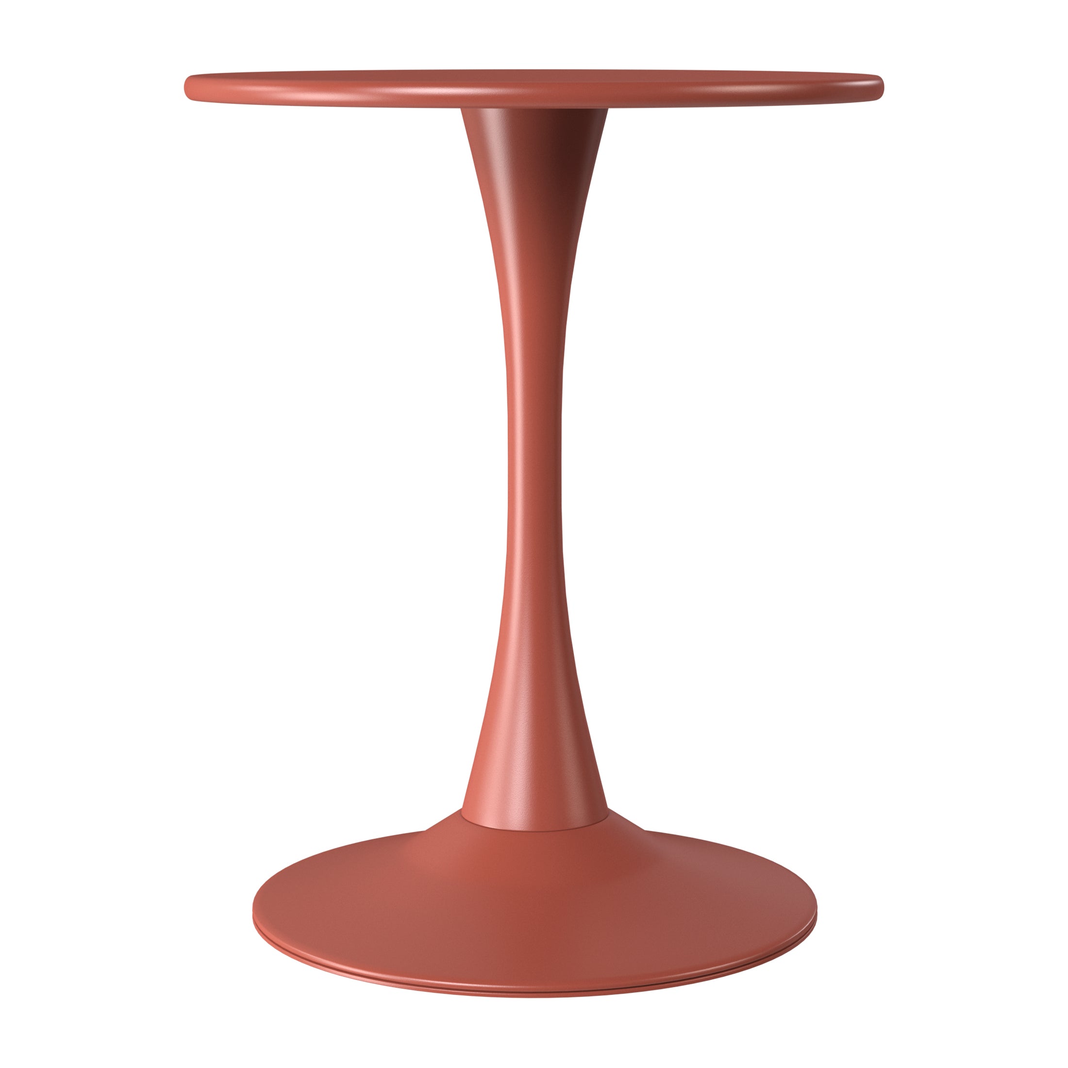 Sunshine 3-Piece Outdoor Round Metal Dining Table Set And Stackable Resin Patio Dining Side Chairs