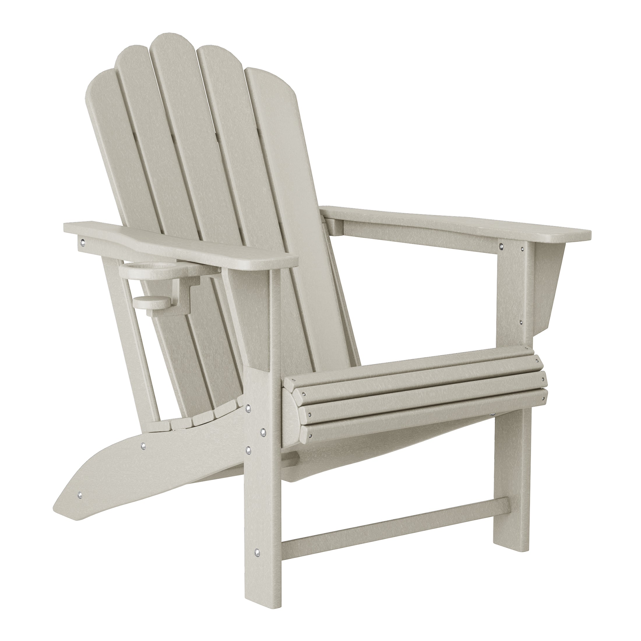 Lakeview Outdoor Patio HDPE Adirondack Chairs With Cup Holders (Set of 2)