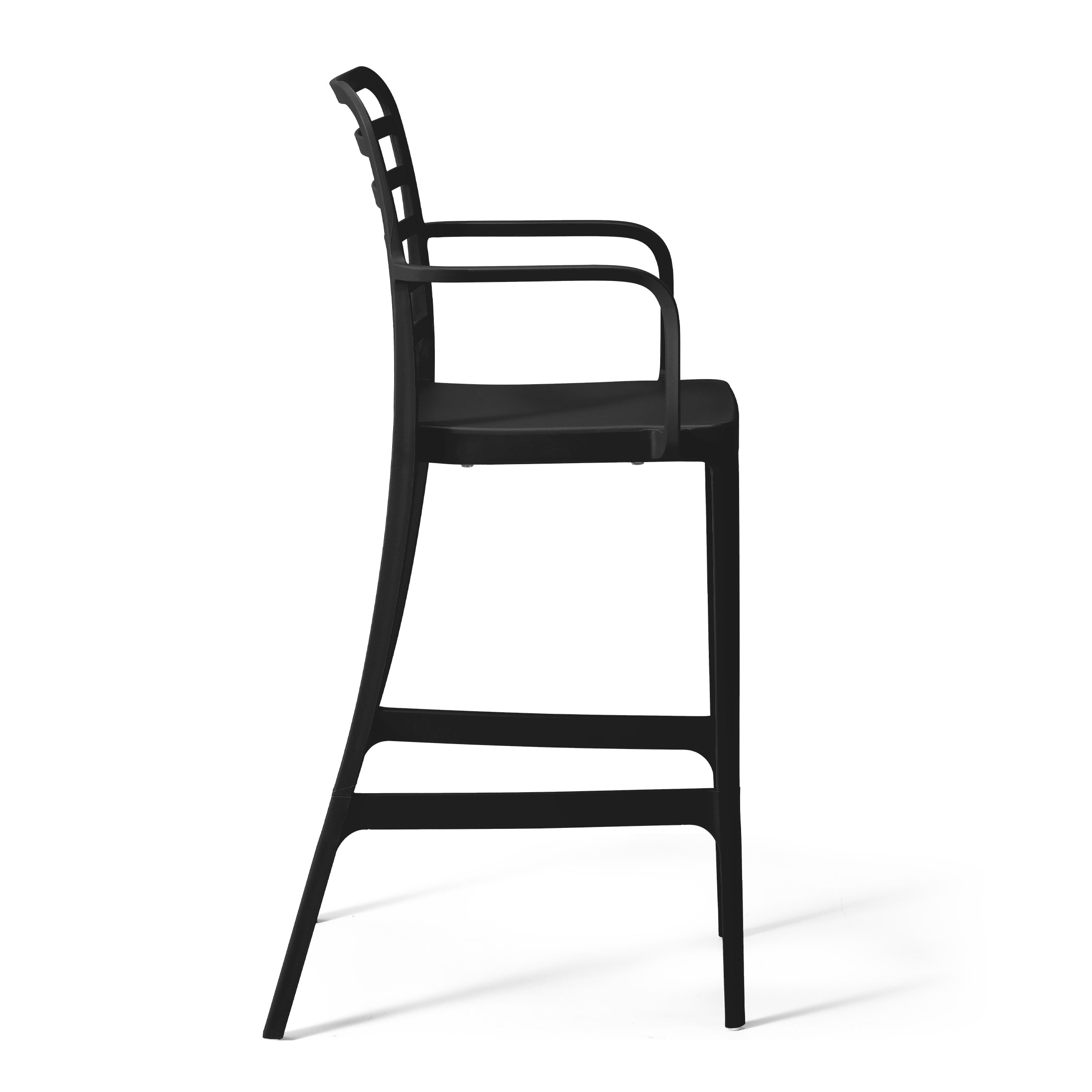 Sunshine 29.5" Outdoor Polypropylene Plastic Patio Bar Height Stools (Set of 2)