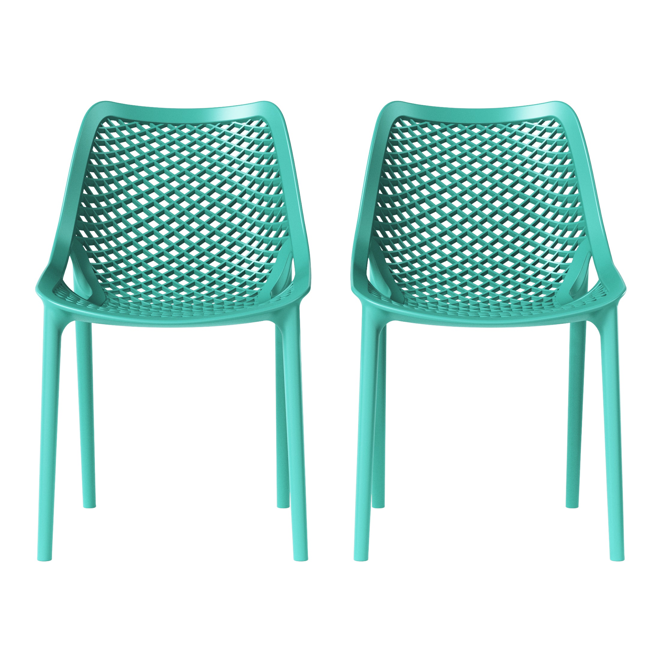 Sunshine Outdoor Stackable Modern Plastic Dining Chairs (Set of 2)