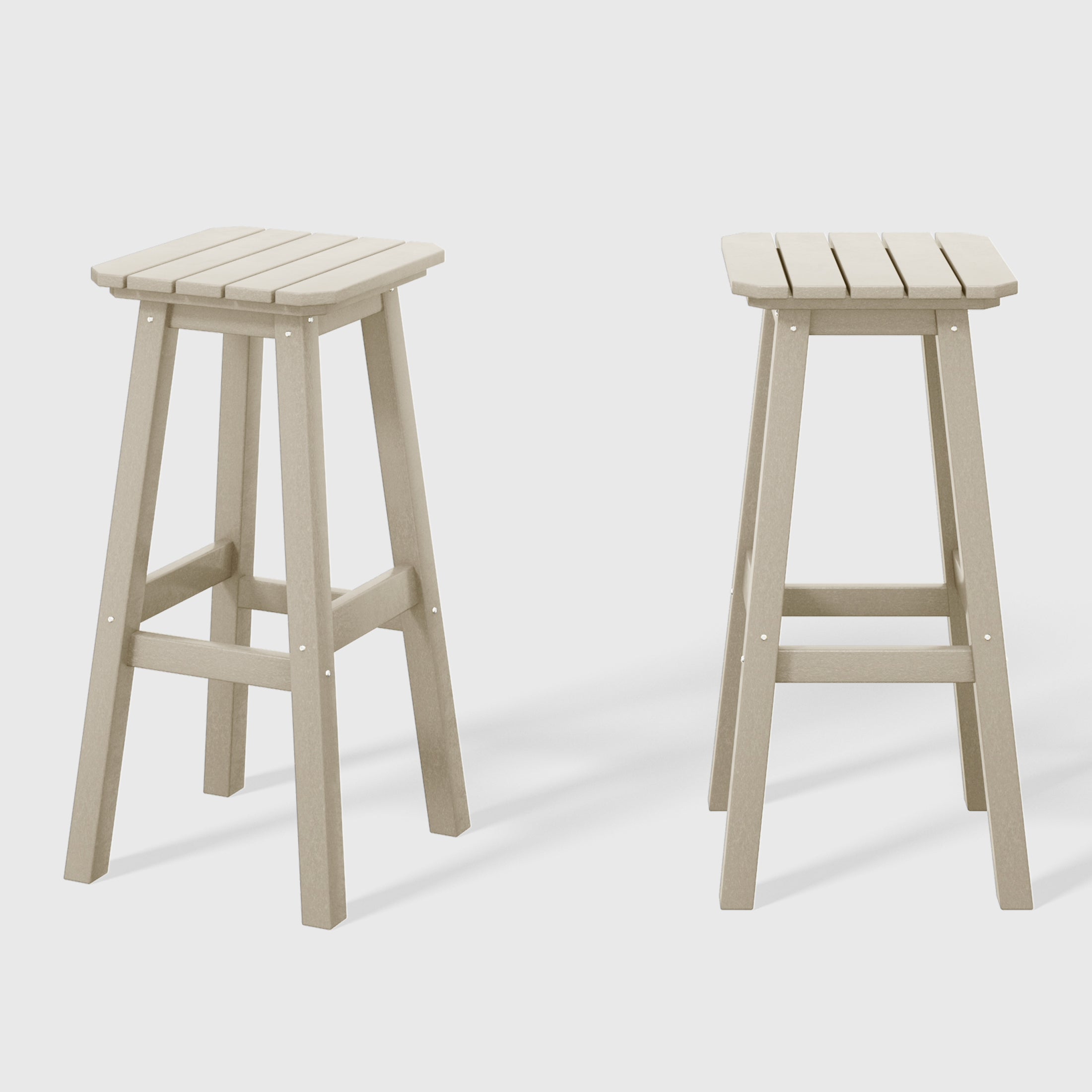 Paradise 29" HDPE Outdoor Patio Square Bar Stools (Set of 2)