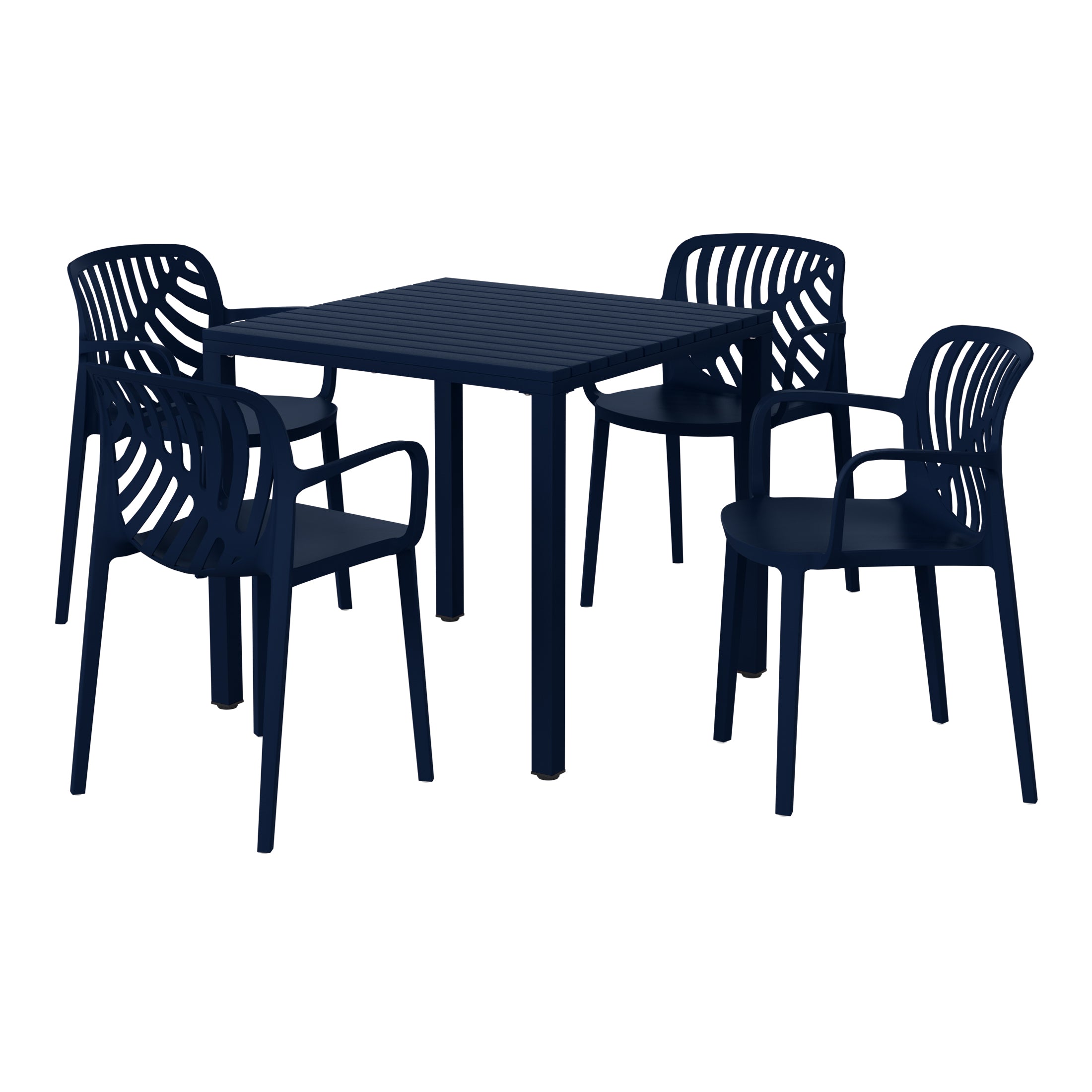 Sunshine 5-Piece Outdoor Square Dining Table Patio Set with Stackable Patio Dining Chairs