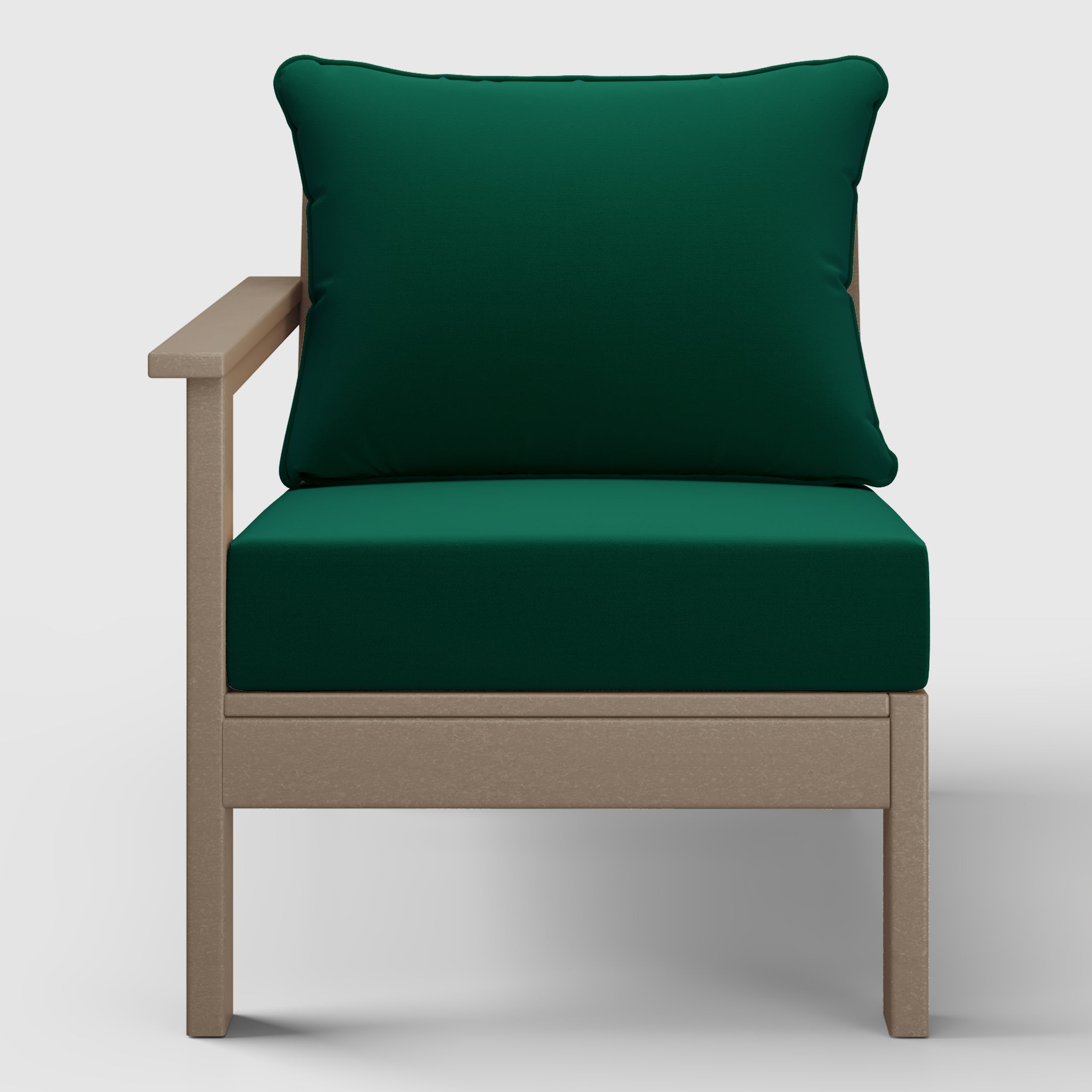 Portsmouth Outdoor Patio HDPE Left Arm Sectional Corner Club Chair with Patio Cushions