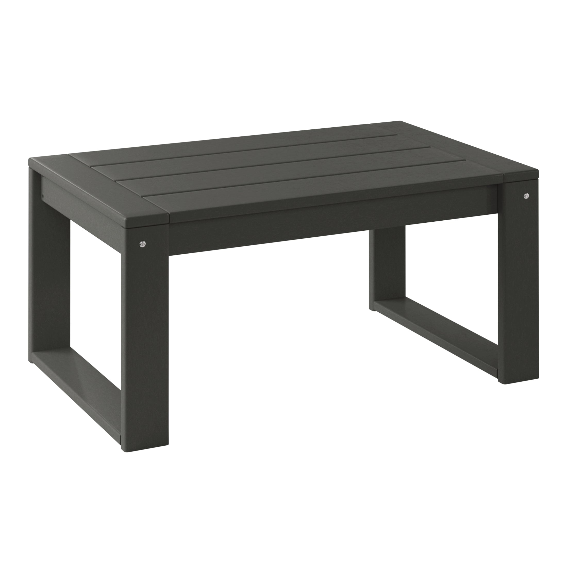 Rockaway 8-Piece Modern HDPE Outdoor Patio Furniture Conversation Set with Coffee Table and Ottomans
