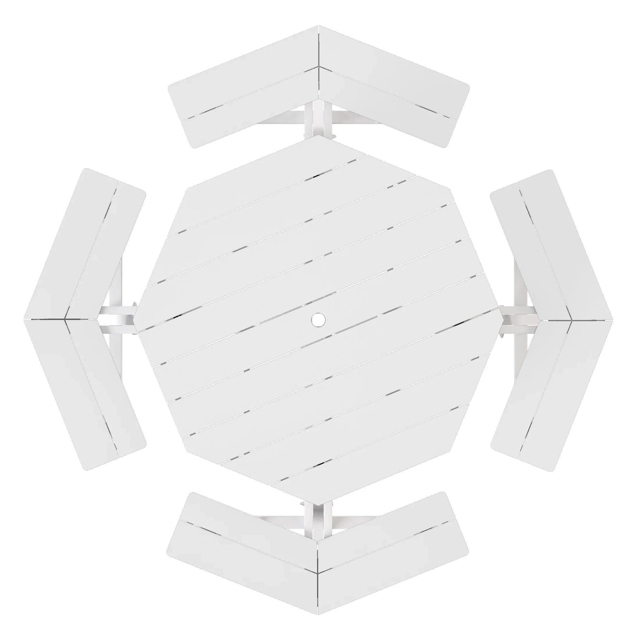Macon Outdoor 48" HDPE 8-Person Patio Octagon Picnic Table