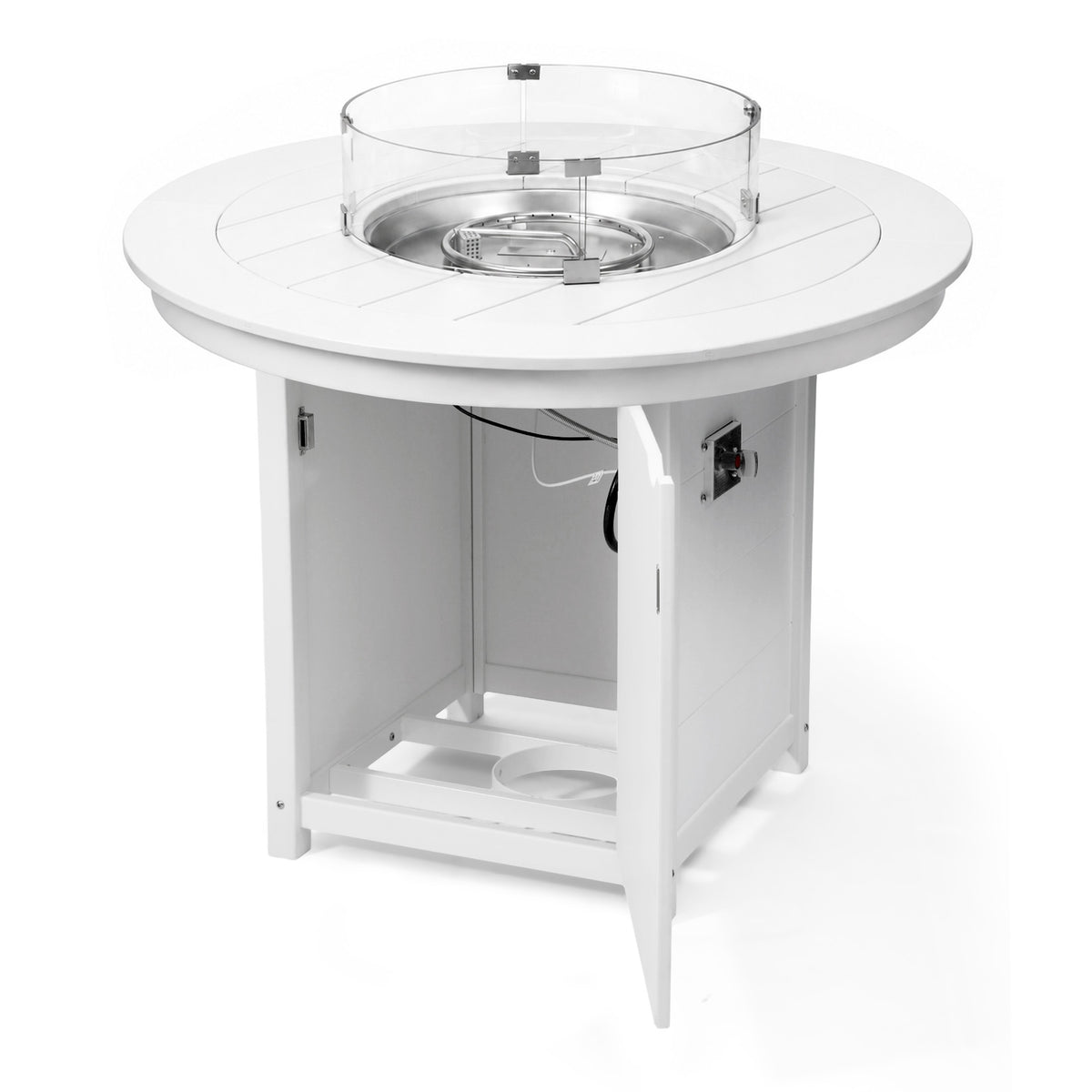 Sol 47" Modern Outdoor Patio Propane Round Counter Height Fire Pit Table