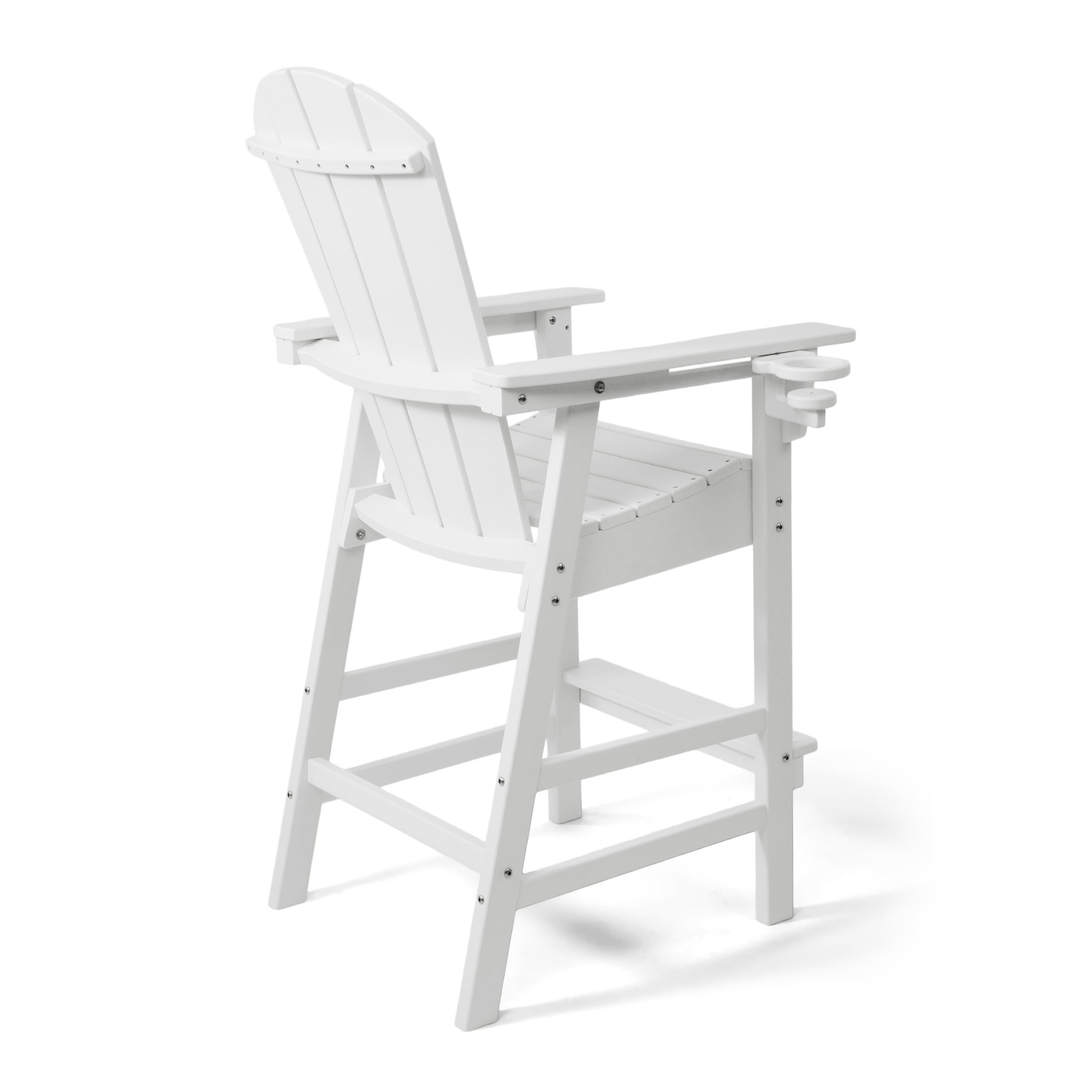 Paradise Outdoor HDPE Tall Adirondack Bar Height Chair With Cup Holder