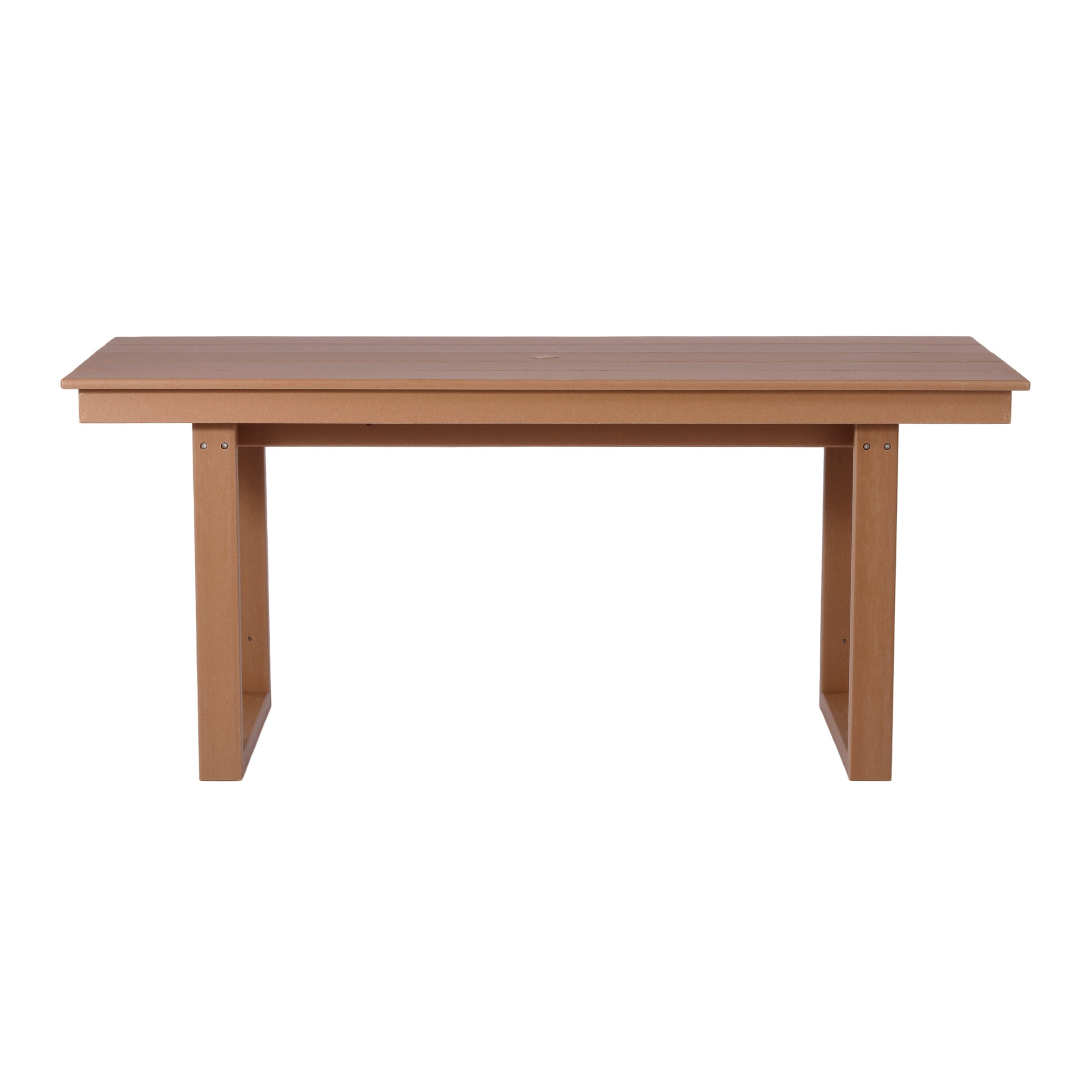 Cambria 68" Outdoor HDPE Modern Rectangular Patio Dining Table With Umbrella Hole