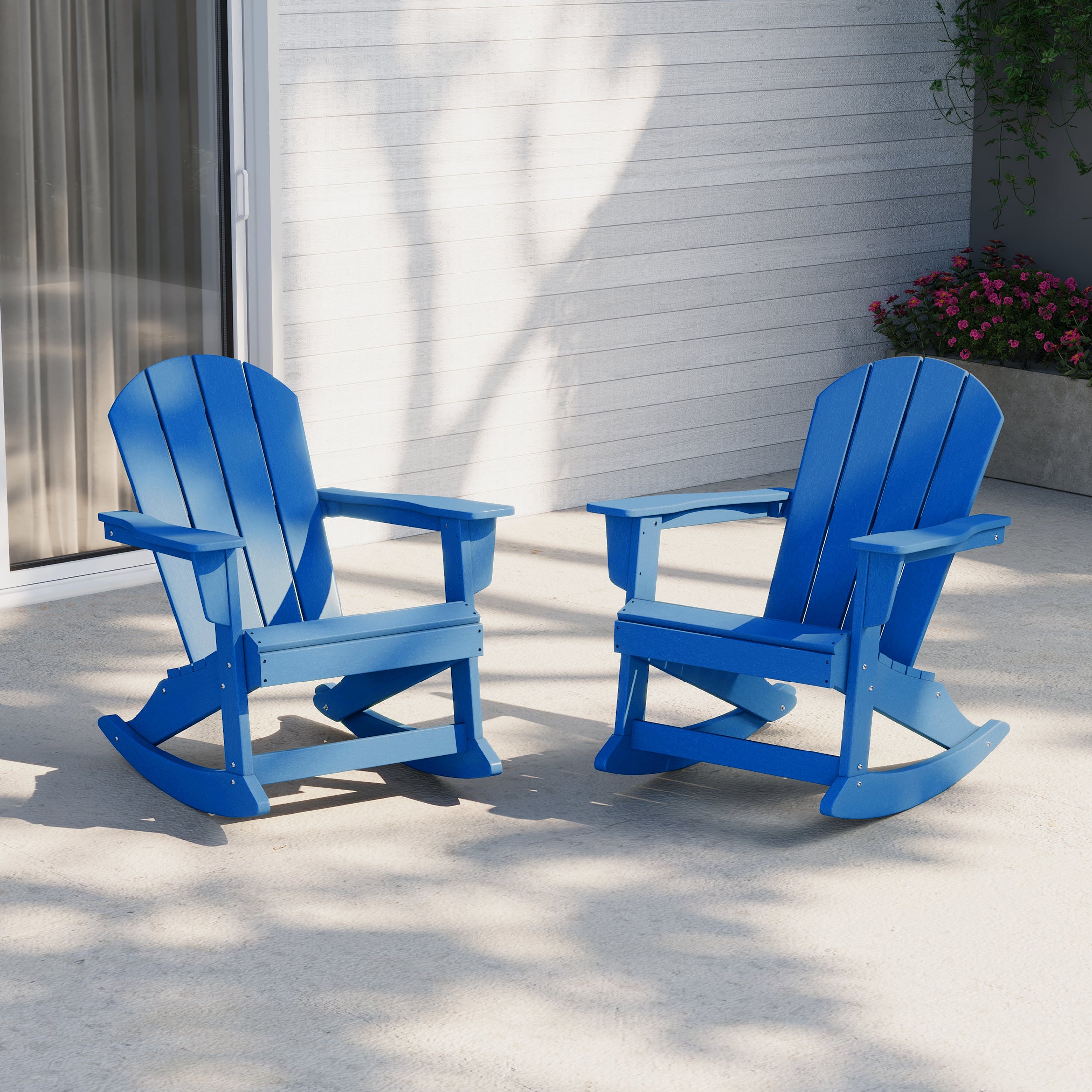 Paradise 2 piece set Outdoor / Patio Poly Adirondack rocking chairs ( 2 seater )