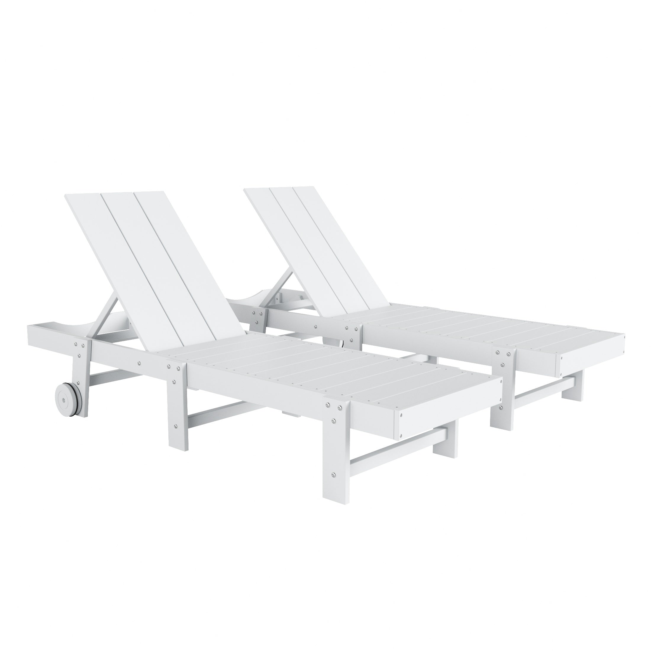 Palms Modern Poly Reclining Chaise Lounge With Wheels