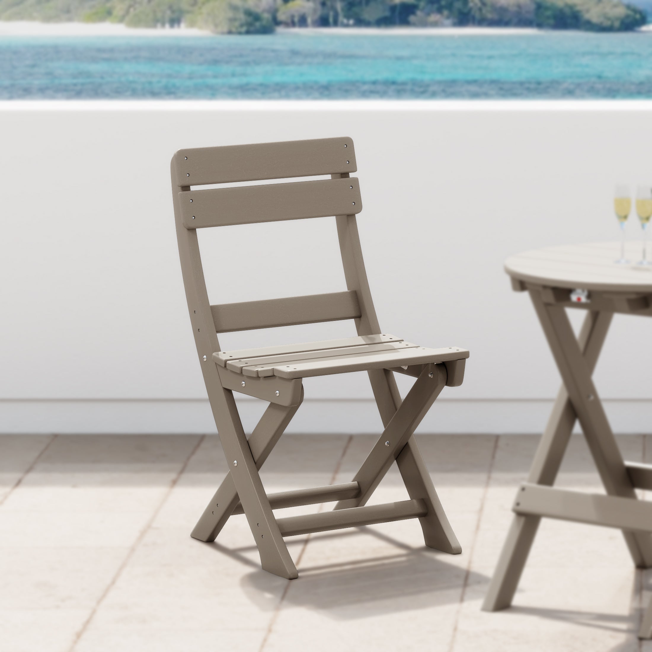 Paradise HDPE Outdoor Patio Modern Folding Dining Chair
