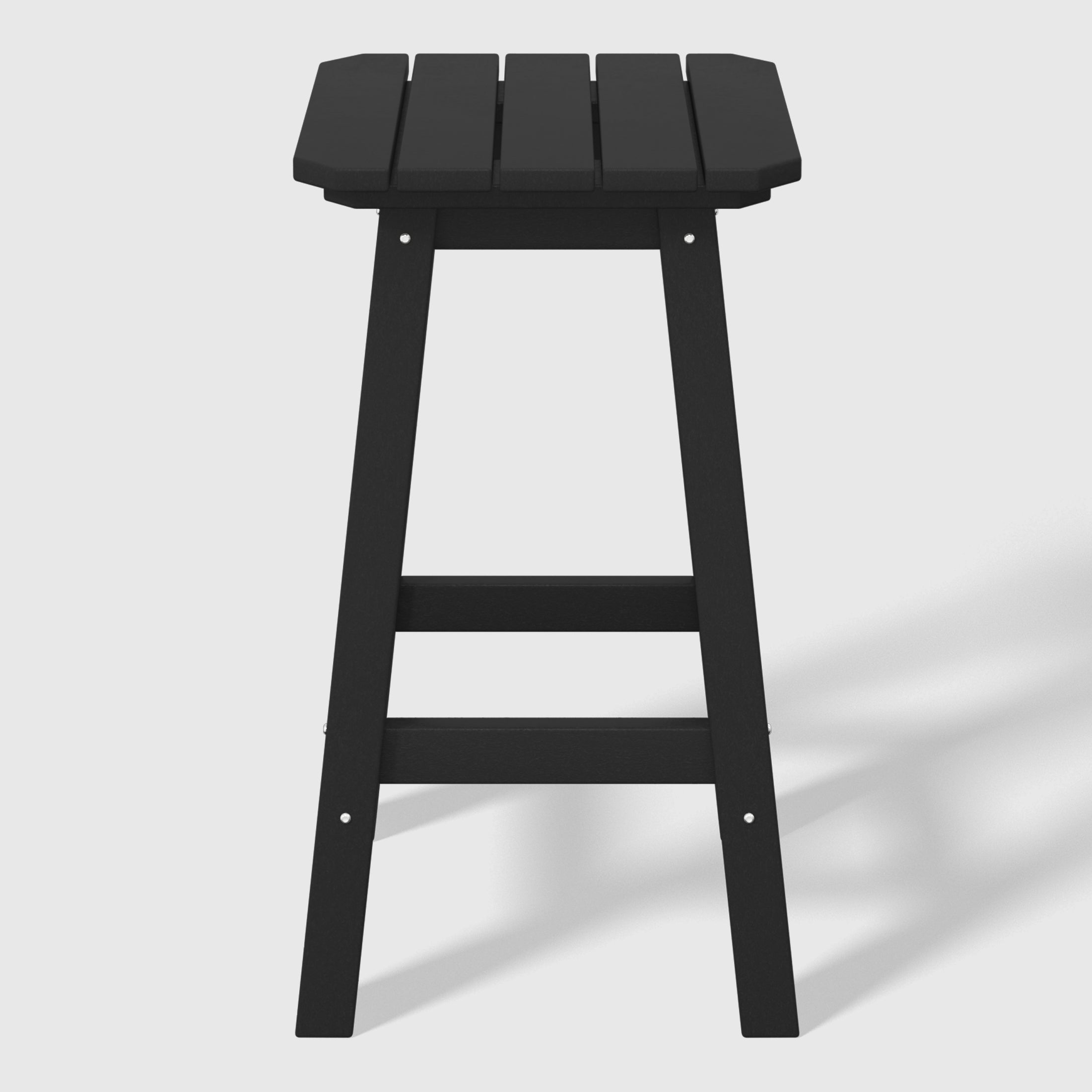 Paradise 24" HDPE Outdoor Patio Counter High Backless Square Bar Stools Set of Three