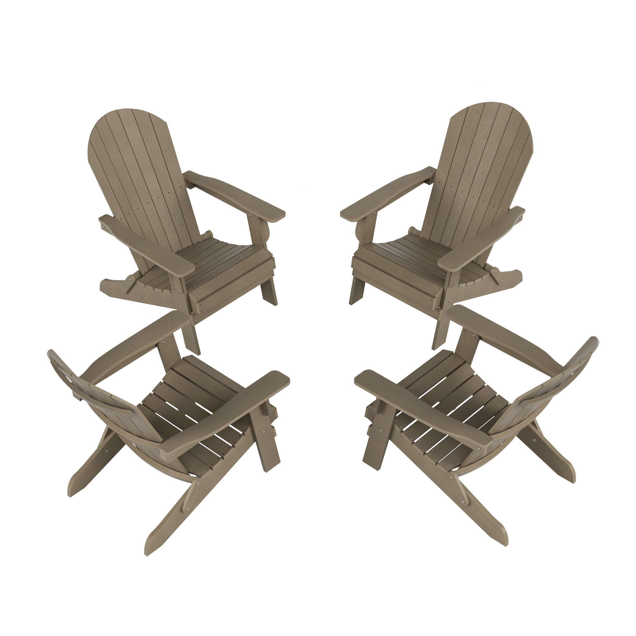 Florence Outdoor Folding Adirondack Seashell Chair (Set of 4)