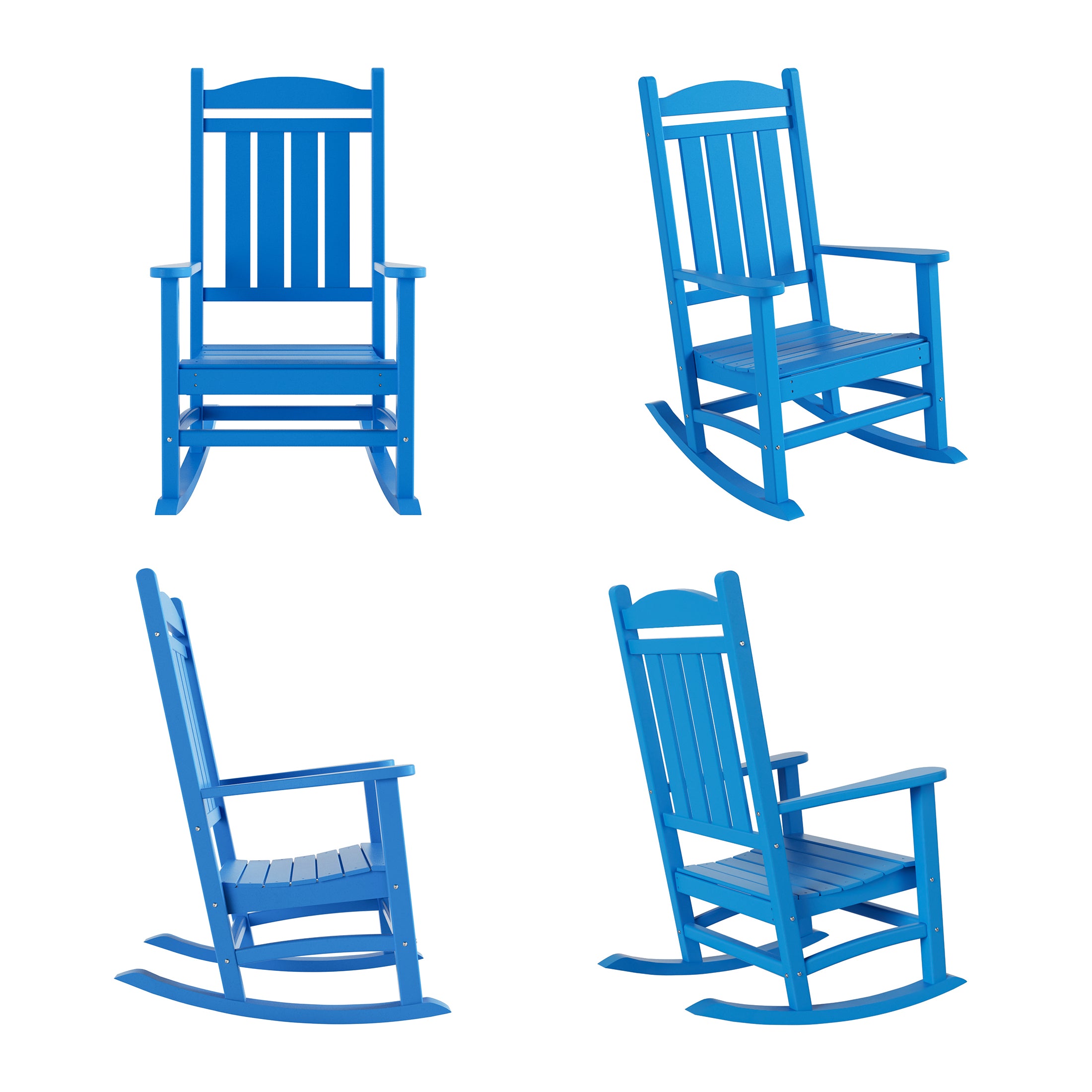 Paradise Outdoor Patio Poly Classic Porch Rocking Chair (Set of 4)