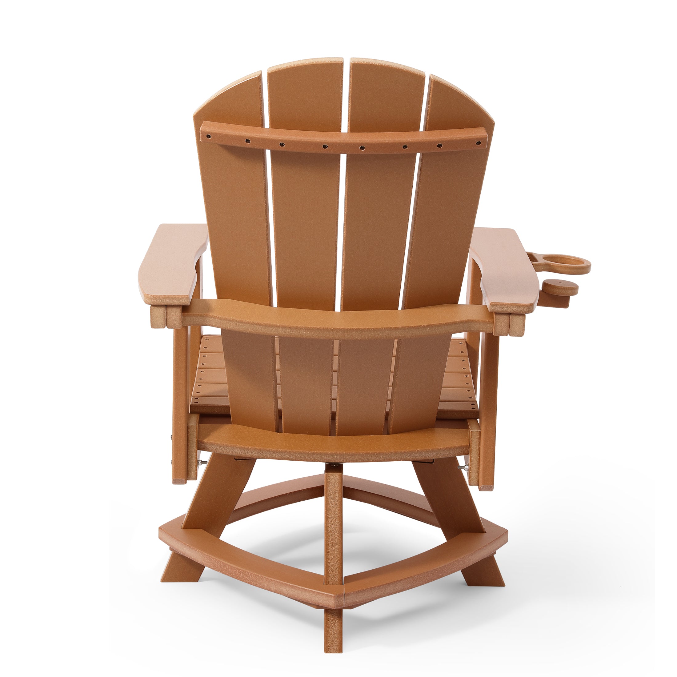 Paradise Outdoor HDPE Swivel Adirondack Patio Dining Chair With Cup Holder
