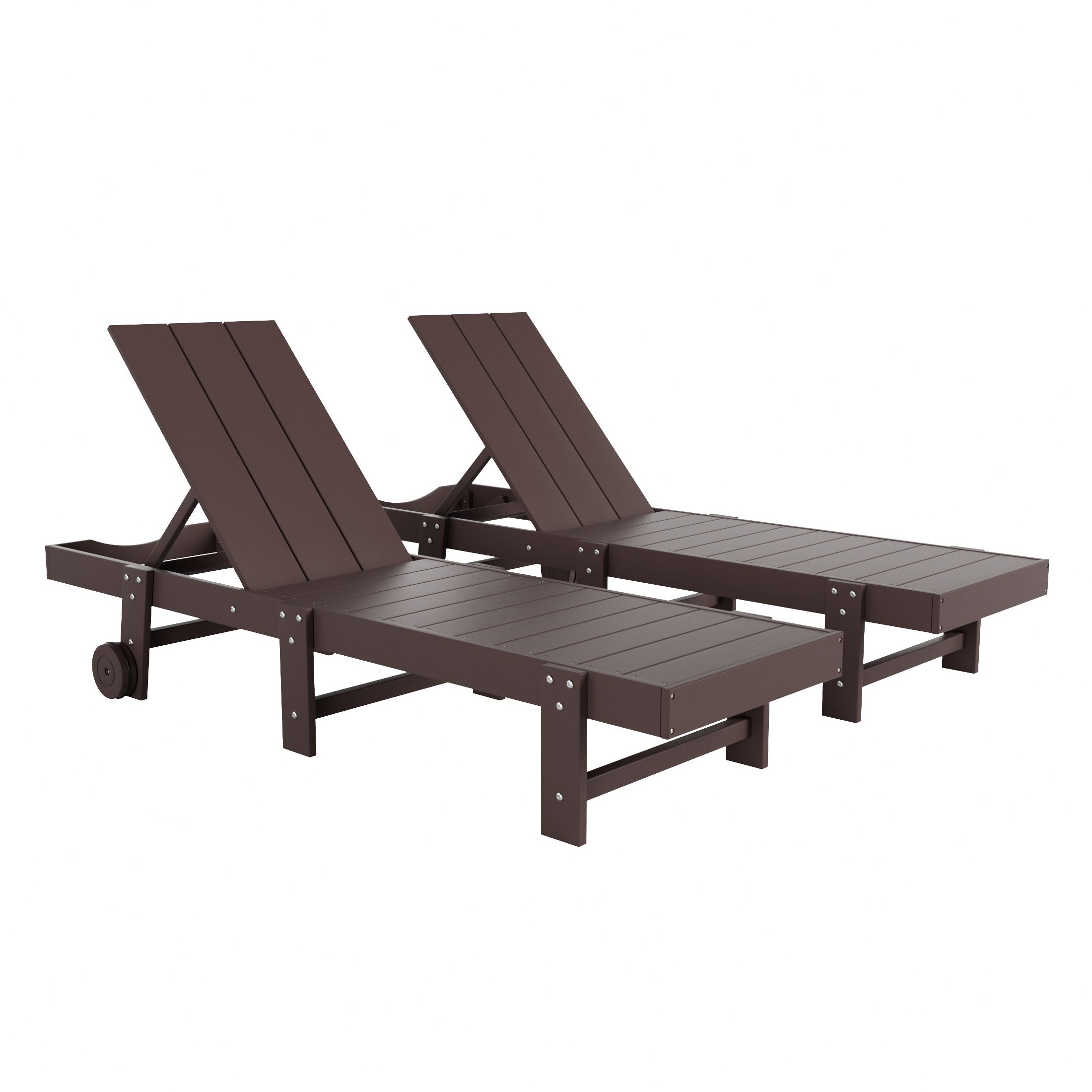 Palms Modern Poly Reclining Chaise Lounge With Wheels