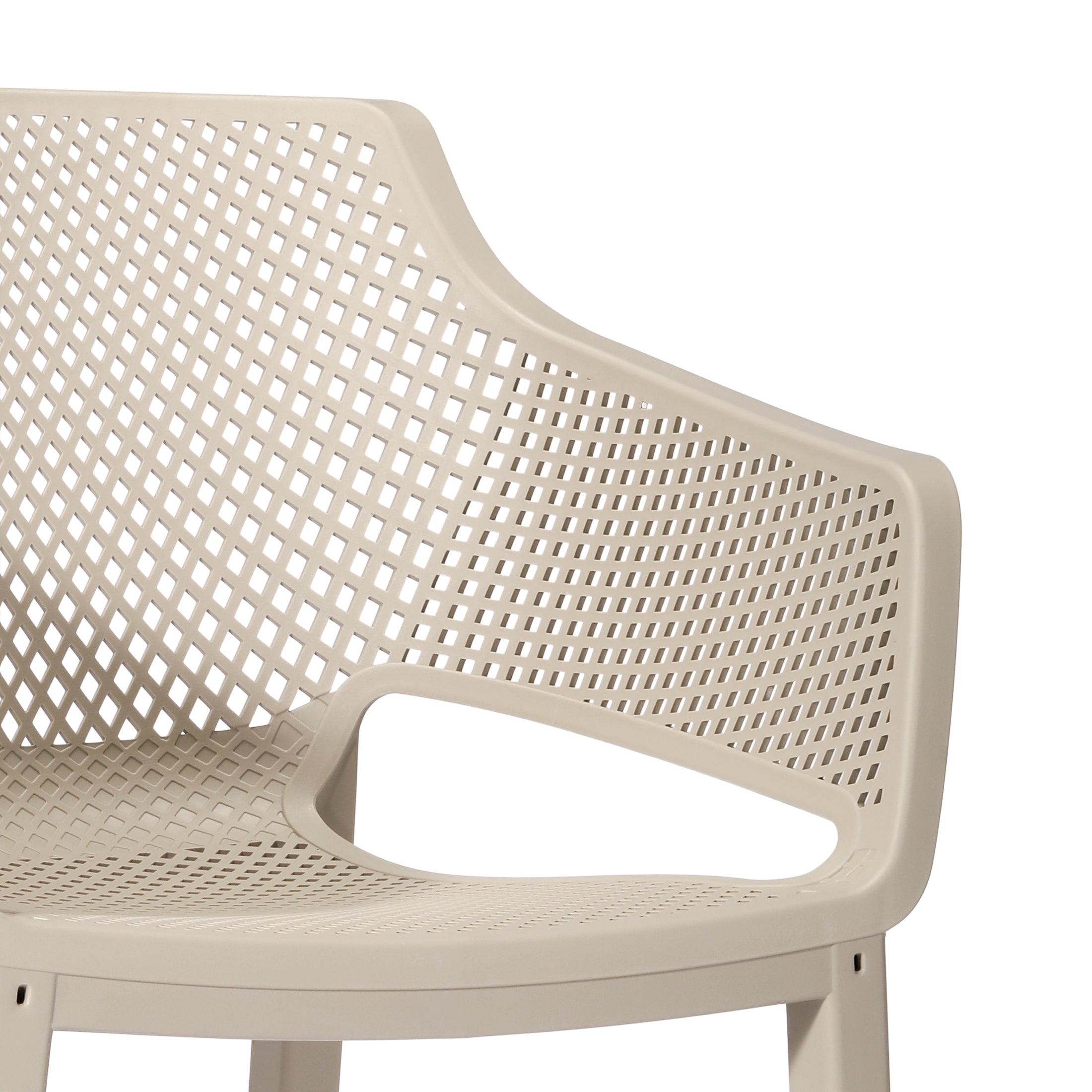 Sunshine Outdoor Modern Stackable Plastic Resin Patio Dining Armchair (Set of 4)