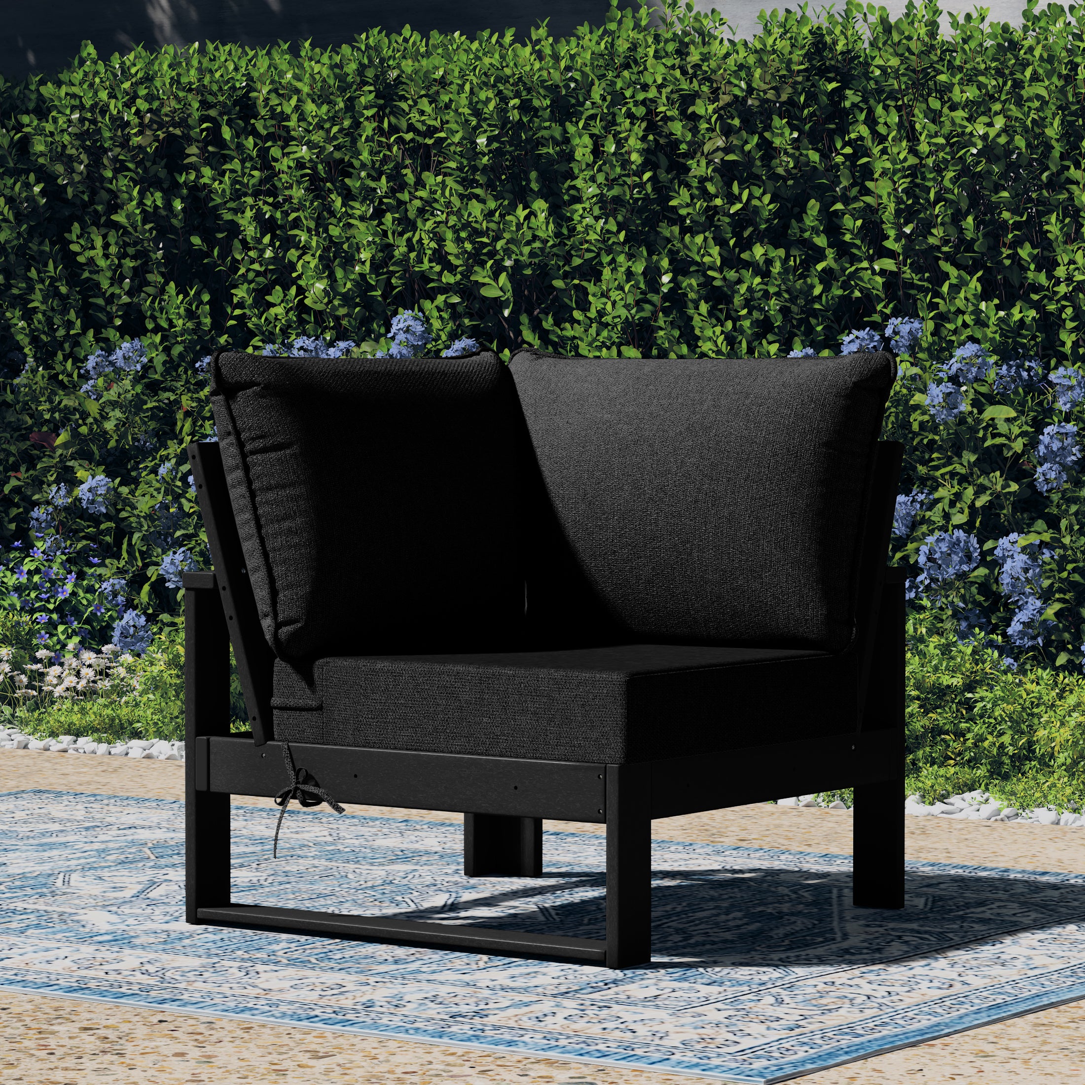 Rockaway Outdoor HDPE Sectional Corner Sofa Seat with Water-Proof Cushions