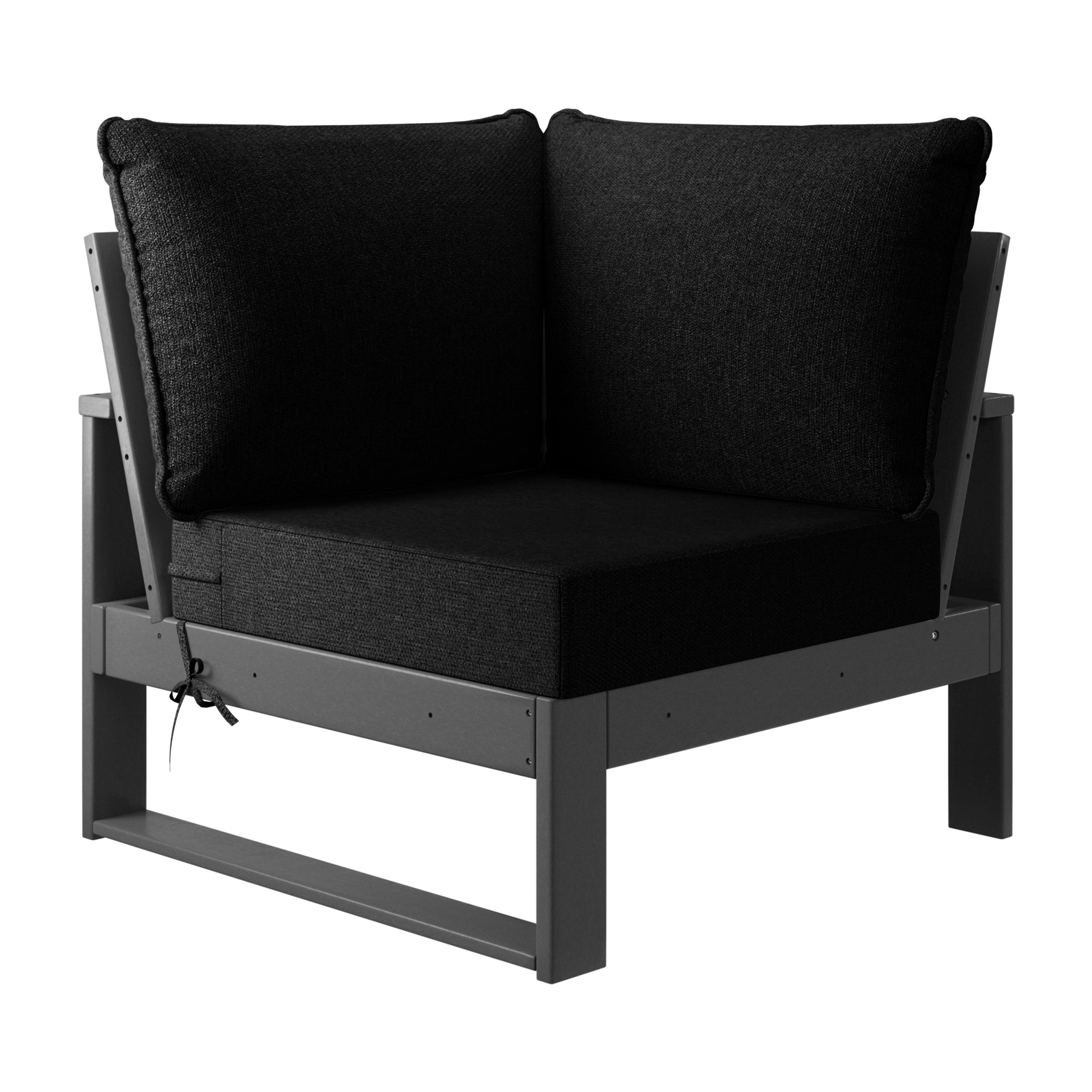 Rockaway Outdoor 4-Piece HDPE L-Shaped Modular Patio Sofa Furniture Set