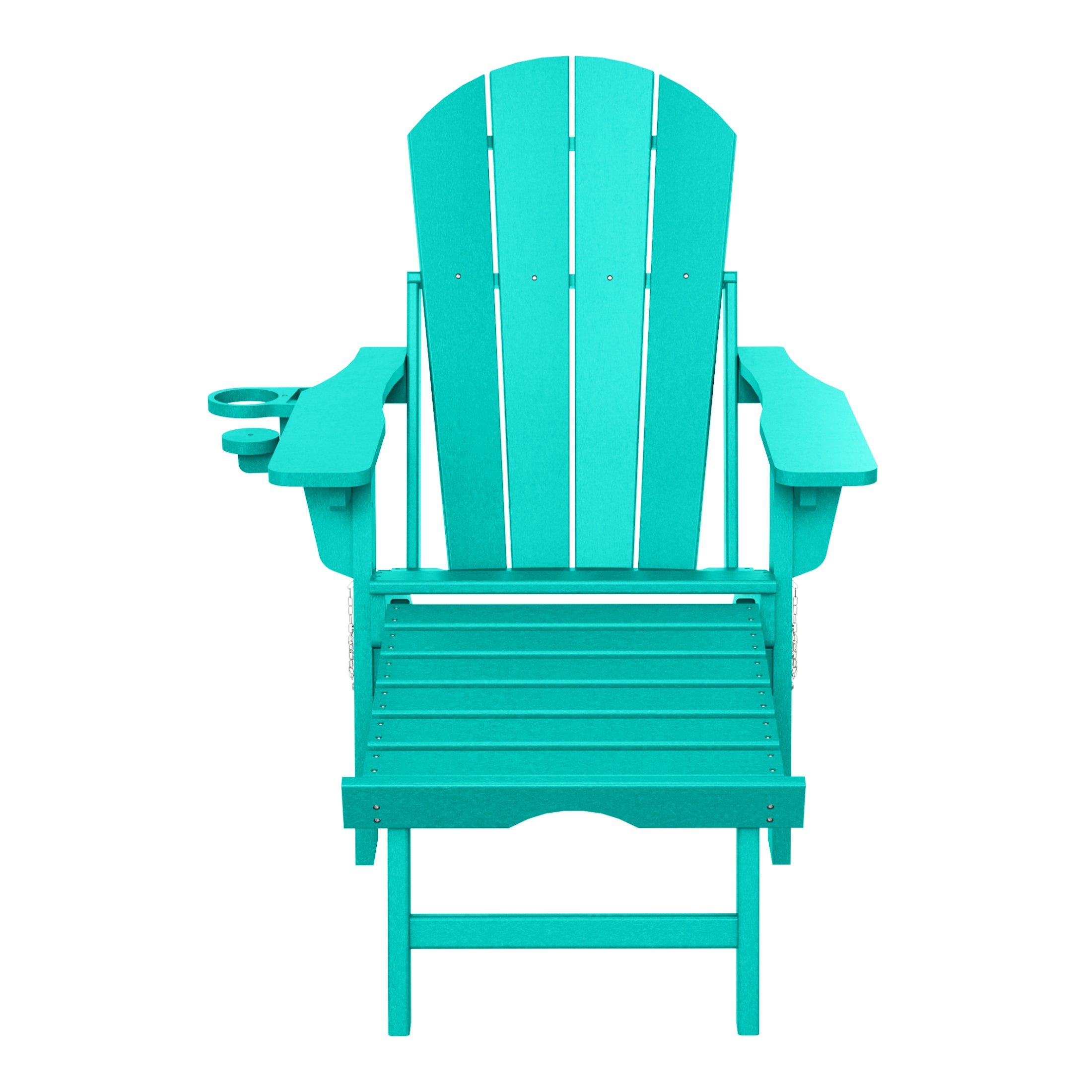Paradise Folding Adjustable Adirondack Chair with Retractable Ottoman and Cup Holder