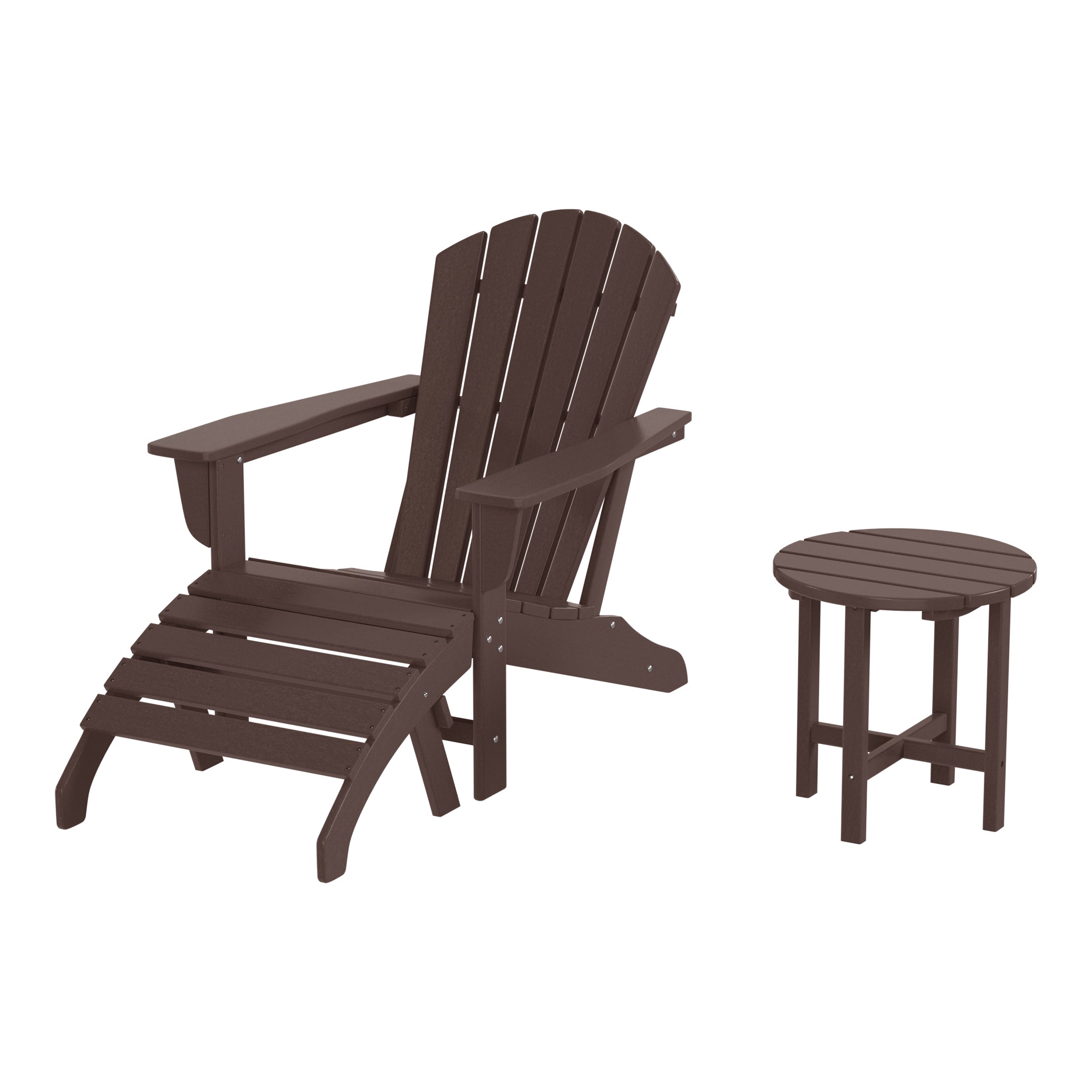 Portside Outdoor Adirondack Chair With Ottoman And Side Table 3-Piece Set